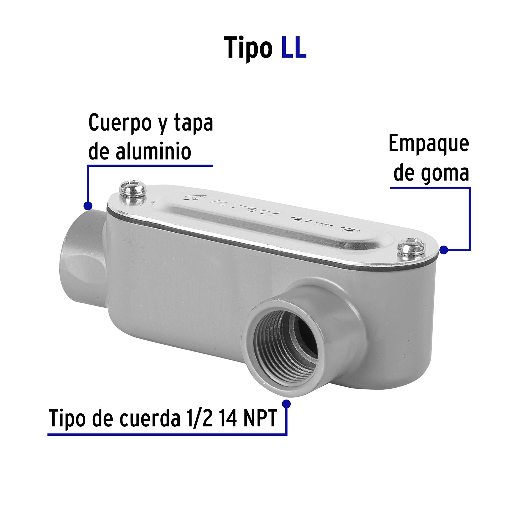 Volteck COLET-1/2-LL, Condulet, conexión tipo LL