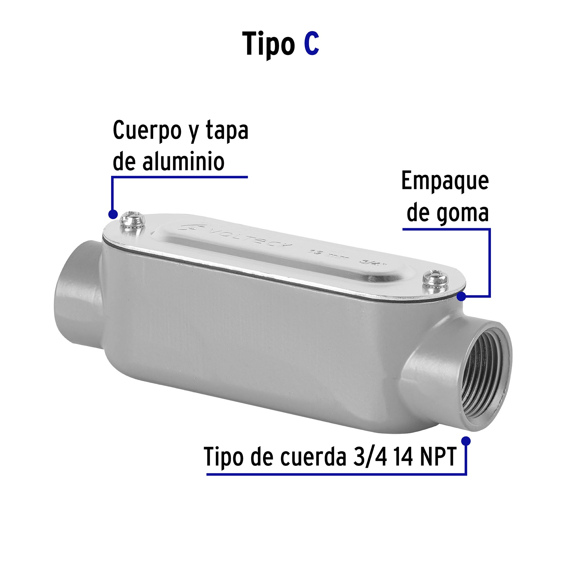 Volteck COLET-3/4-C, Condulet, conexión tipo C