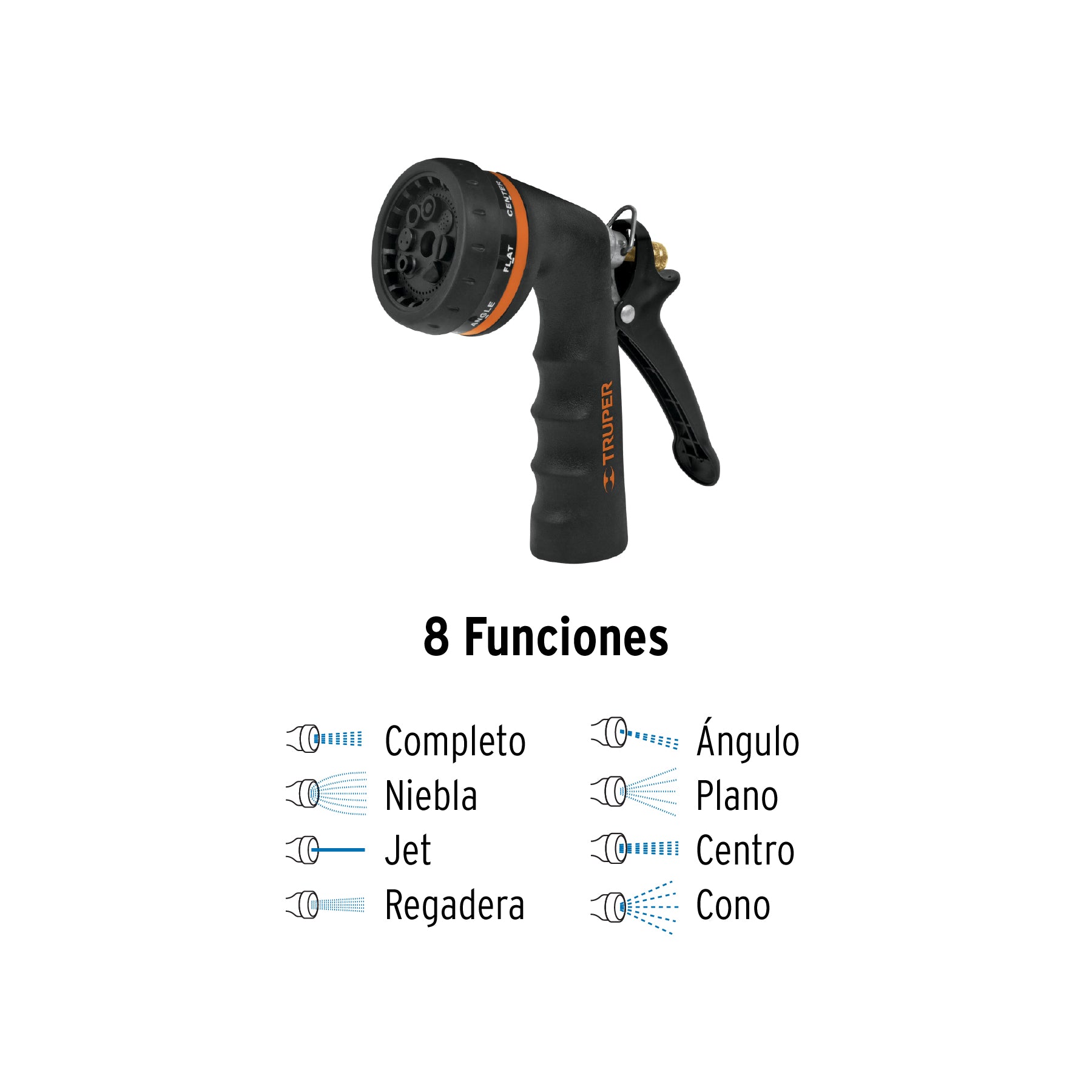 Combo manguera MAN-20X1/2X y pistola de riego PR-208, TRUPER COMBO-200