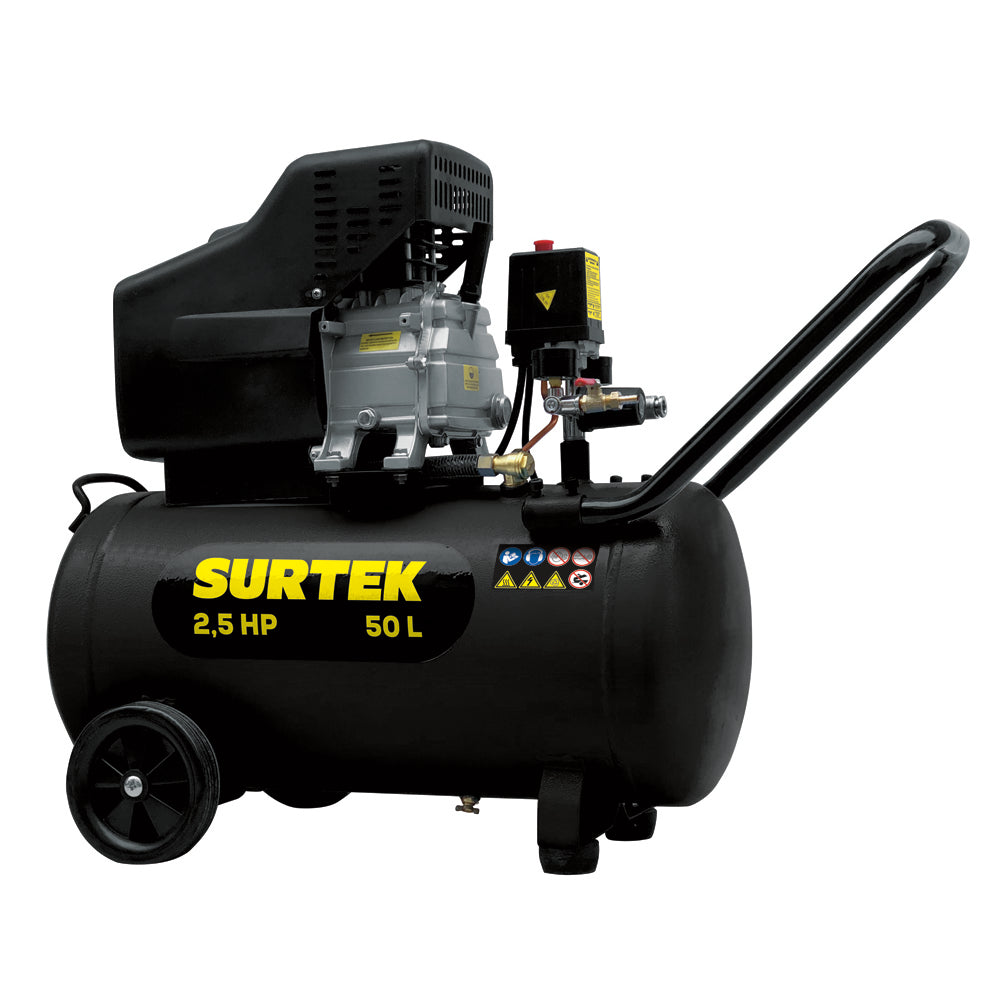 Compresor de aire eléctrico lubricado 50L, 2.5HP, 127V Surtek