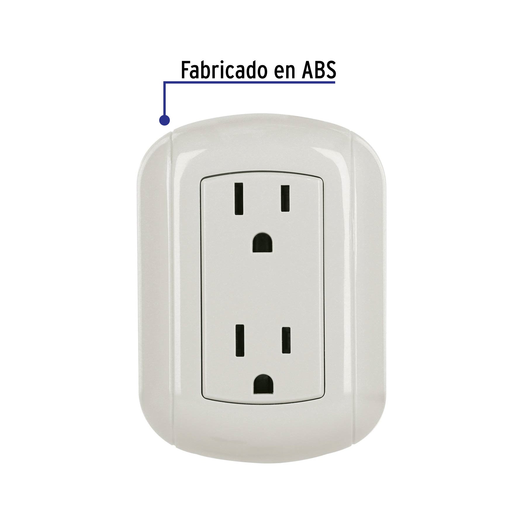 Volteck COSO-DA-2, Contacto de sobreponer dúplex, 2 polos + tierra Línea económica