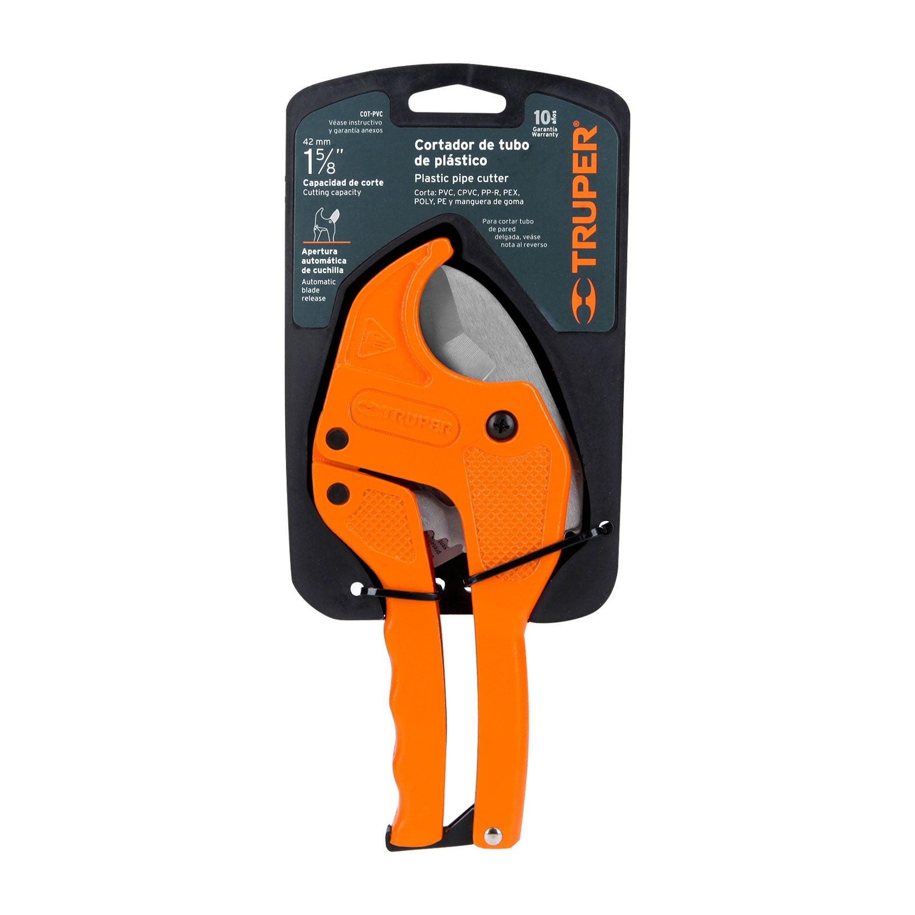 Truper COT-PVC, Cortador de tubo de PVC, hasta 1-5/8″