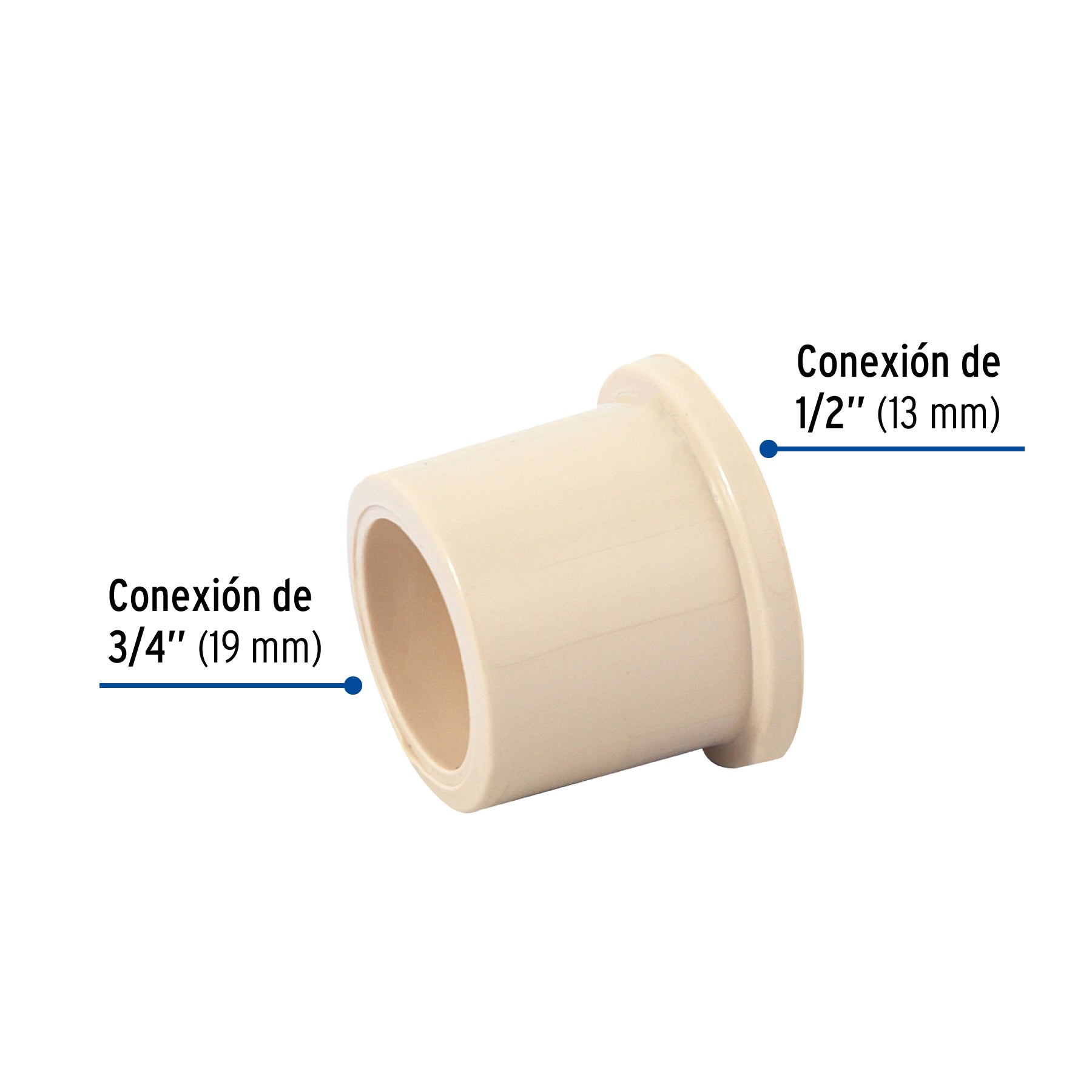 Foset CPVC-231, Reducción bushing de CPVC 3/4″ x 1/2″