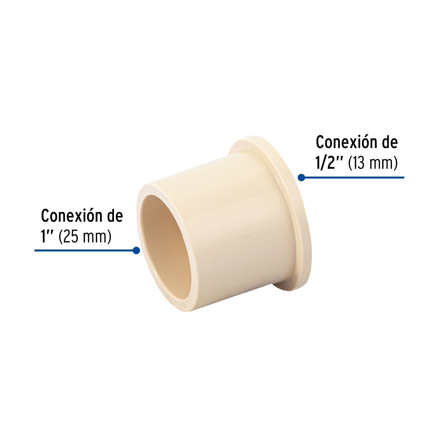 Foset Hidroflow CPVC-232, Reducción bushing de CPVC, 1″ x 1/2″