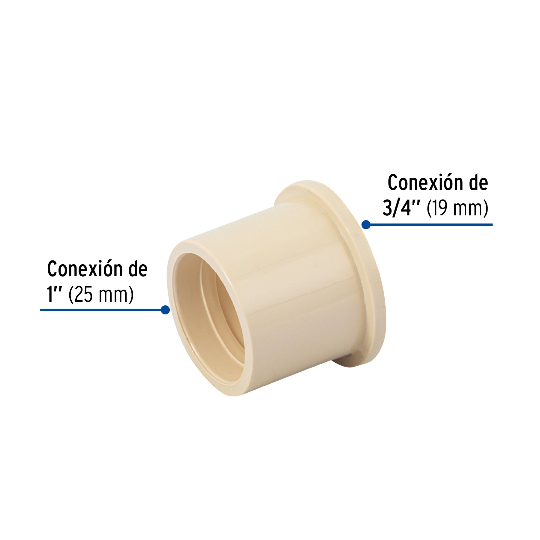 Foset Hidroflow CPVC-233, Reducción bushing de CPVC, 1″ x 3/4″