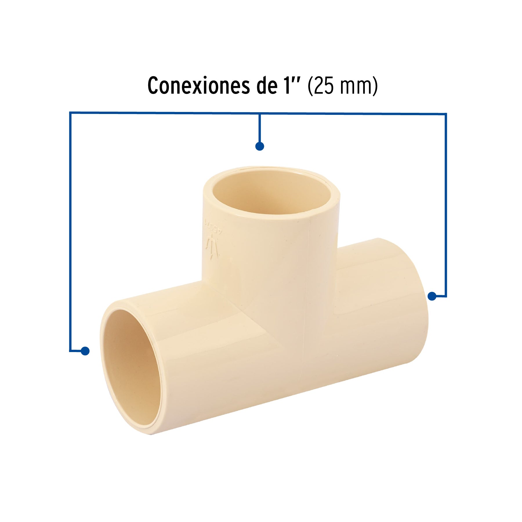 Foset Hidroflow CPVC-763, Tee sencilla de CPVC, 1″