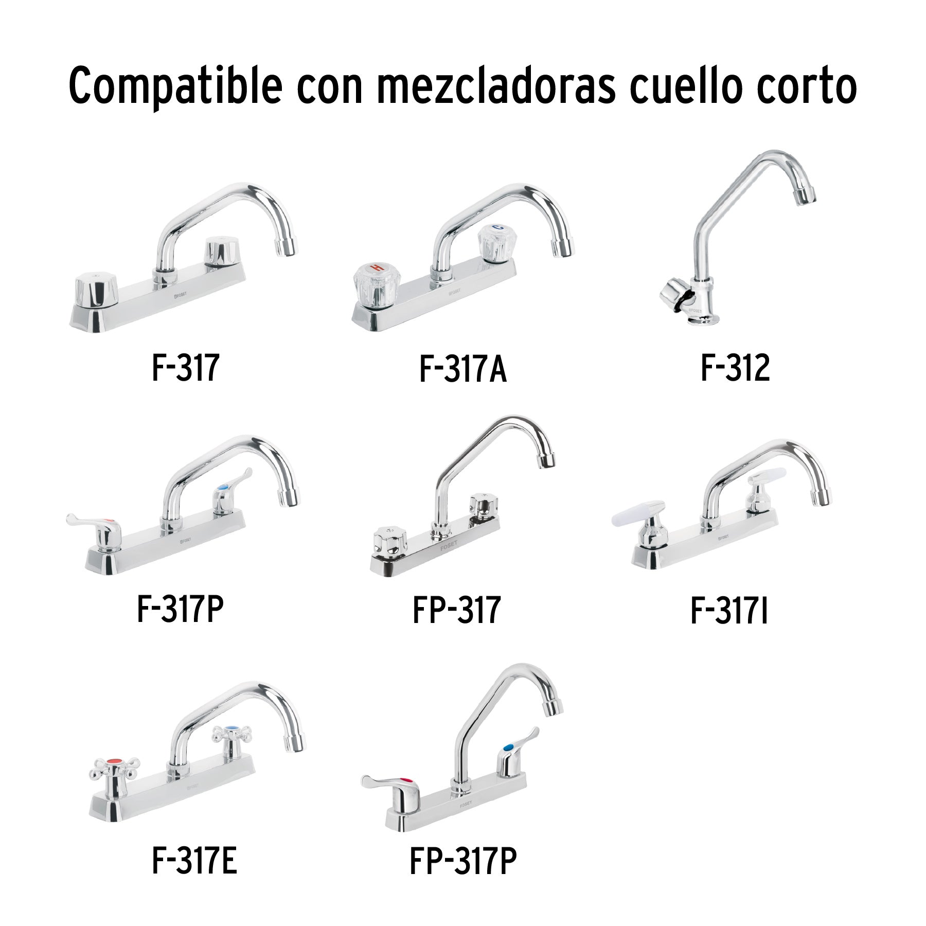 Foset Basic CR-317, Cuello corto para mezcladora