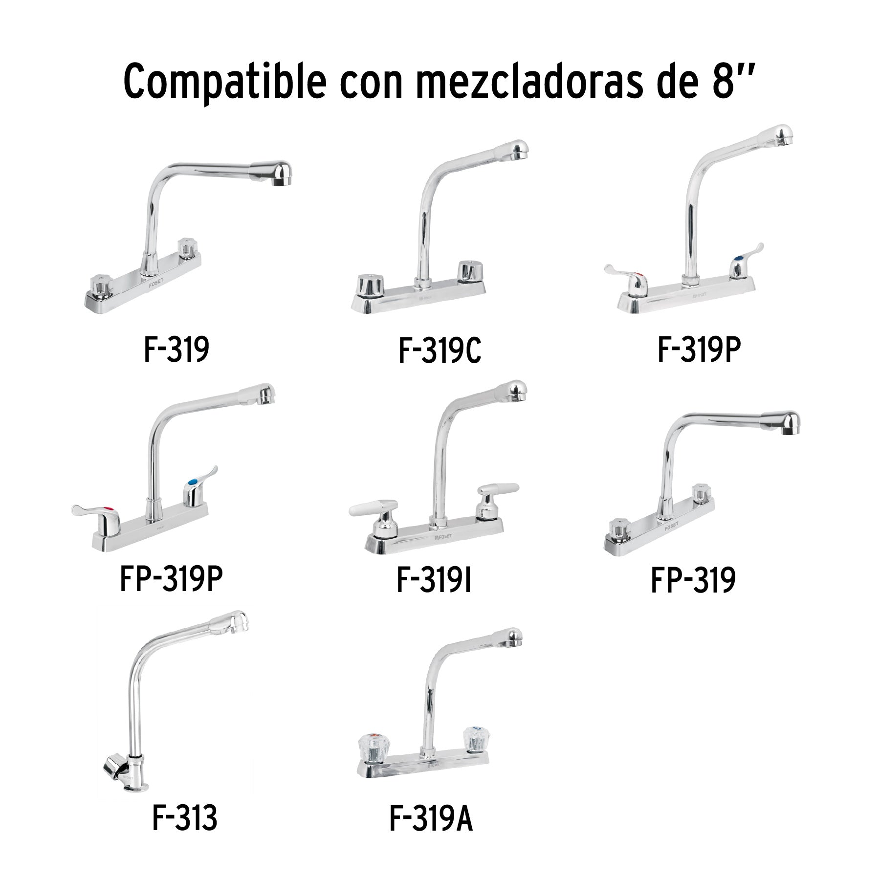 Foset Basic CR-319, Cuello tipo cobra para mezcladora