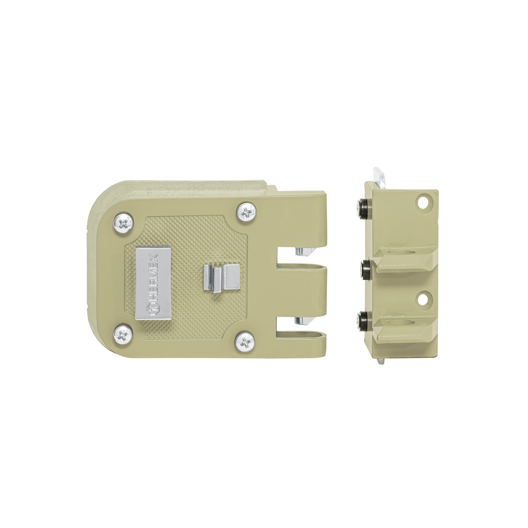 Hermex CS-60D, Cerradura de sobreponer para puertas corredizas (derecha), llave tradicional