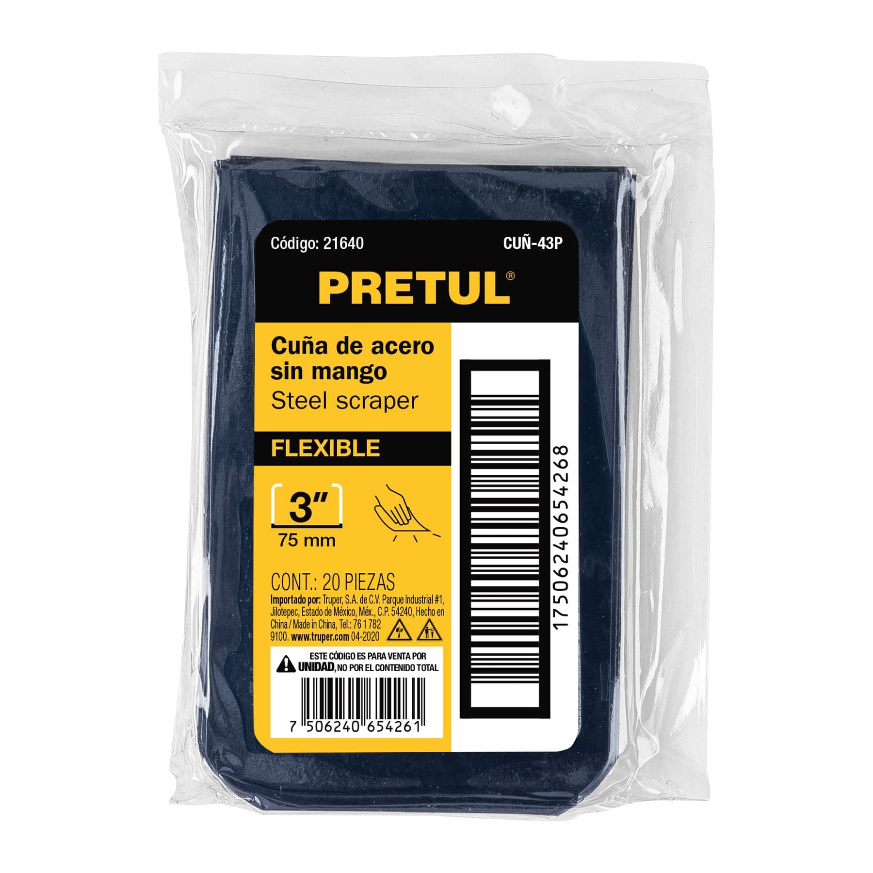 Cuña De 4 X 3' Sin Mango Pretul