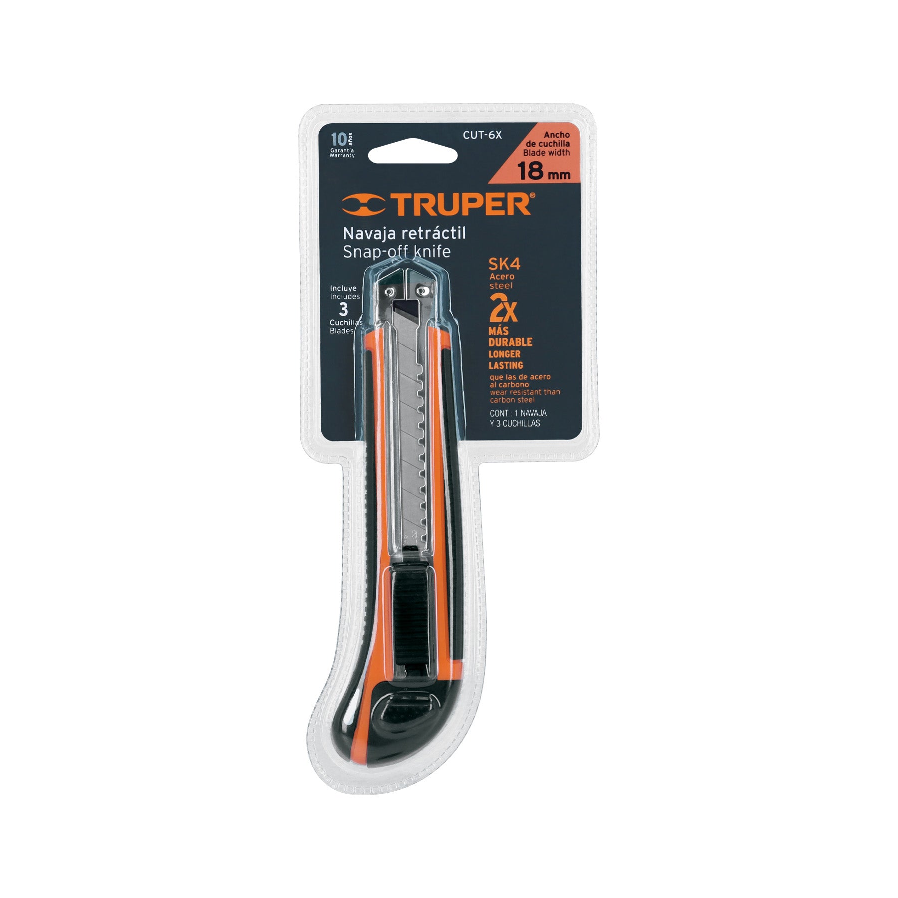Truper CUT-6X, Cutter, Cuchillas fabricadas en acero SK4, 6″ con grip