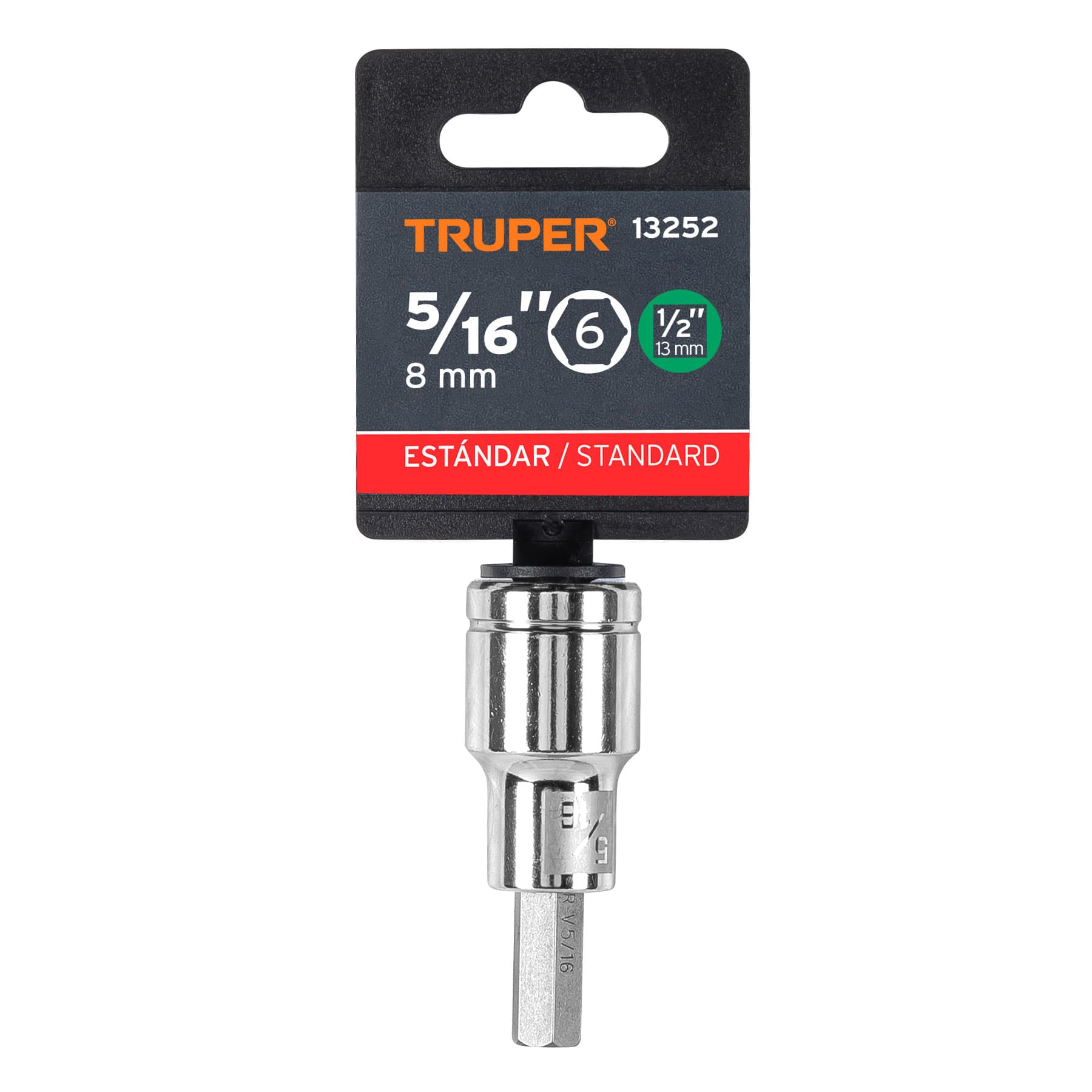 Truper D-1241-5/16, Dados de punta hexagonal, cuadro 1/2″ de 5/16″