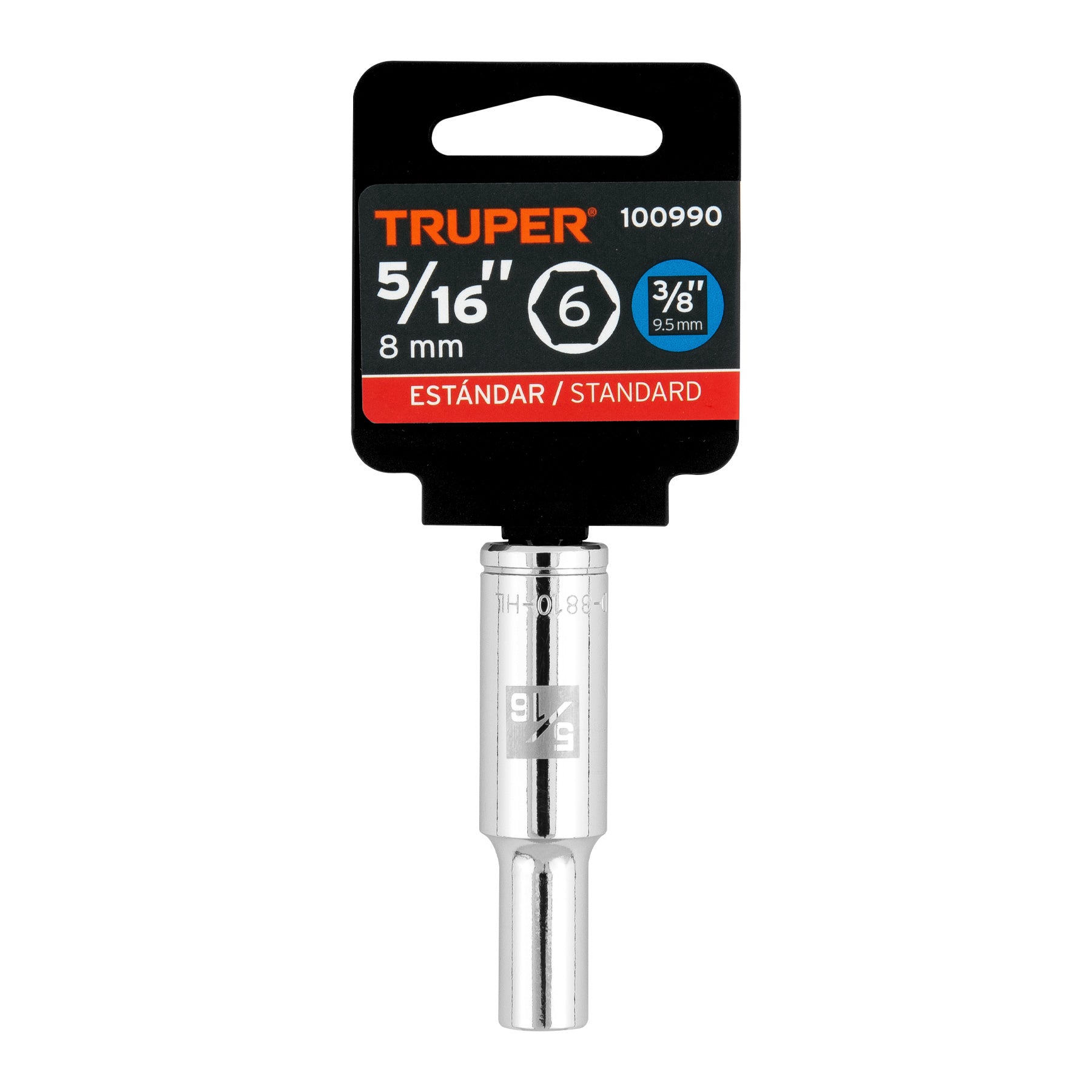Truper D-3810-HL, Dado largo de 5/16″, 6 puntas, cuadro 3/8″