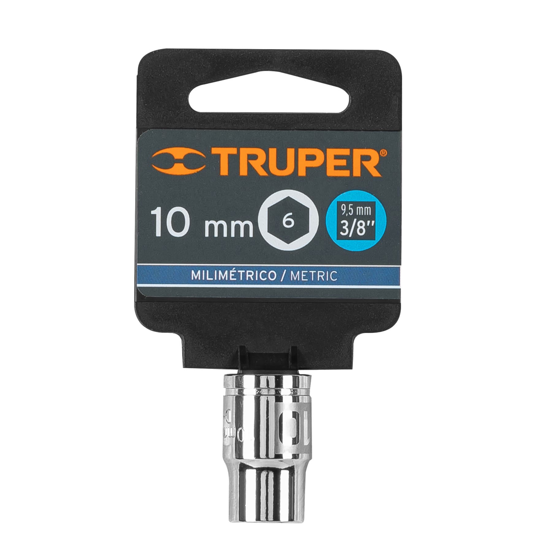 Truper D-3810-HM, Dado de 6 puntas mm, 10 mm, cuadro 3/8″