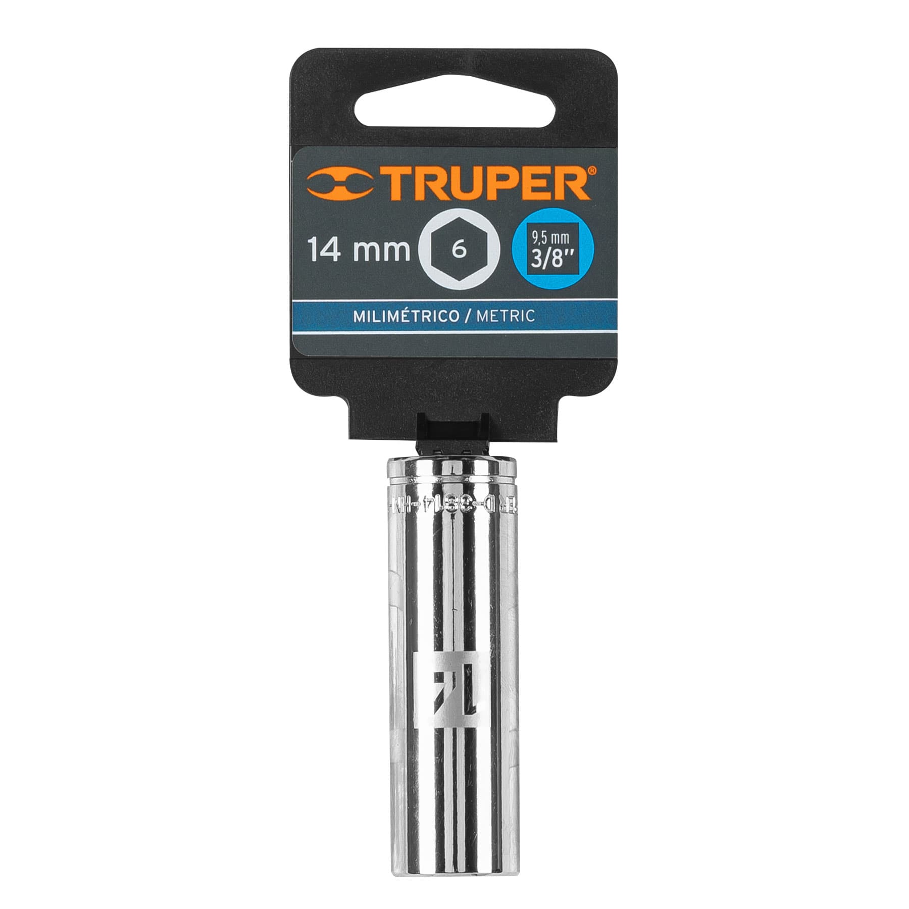 Truper D-3814-HM-L, Dado largo de 6 puntas mm, 14 mm, cuadro 3/8″
