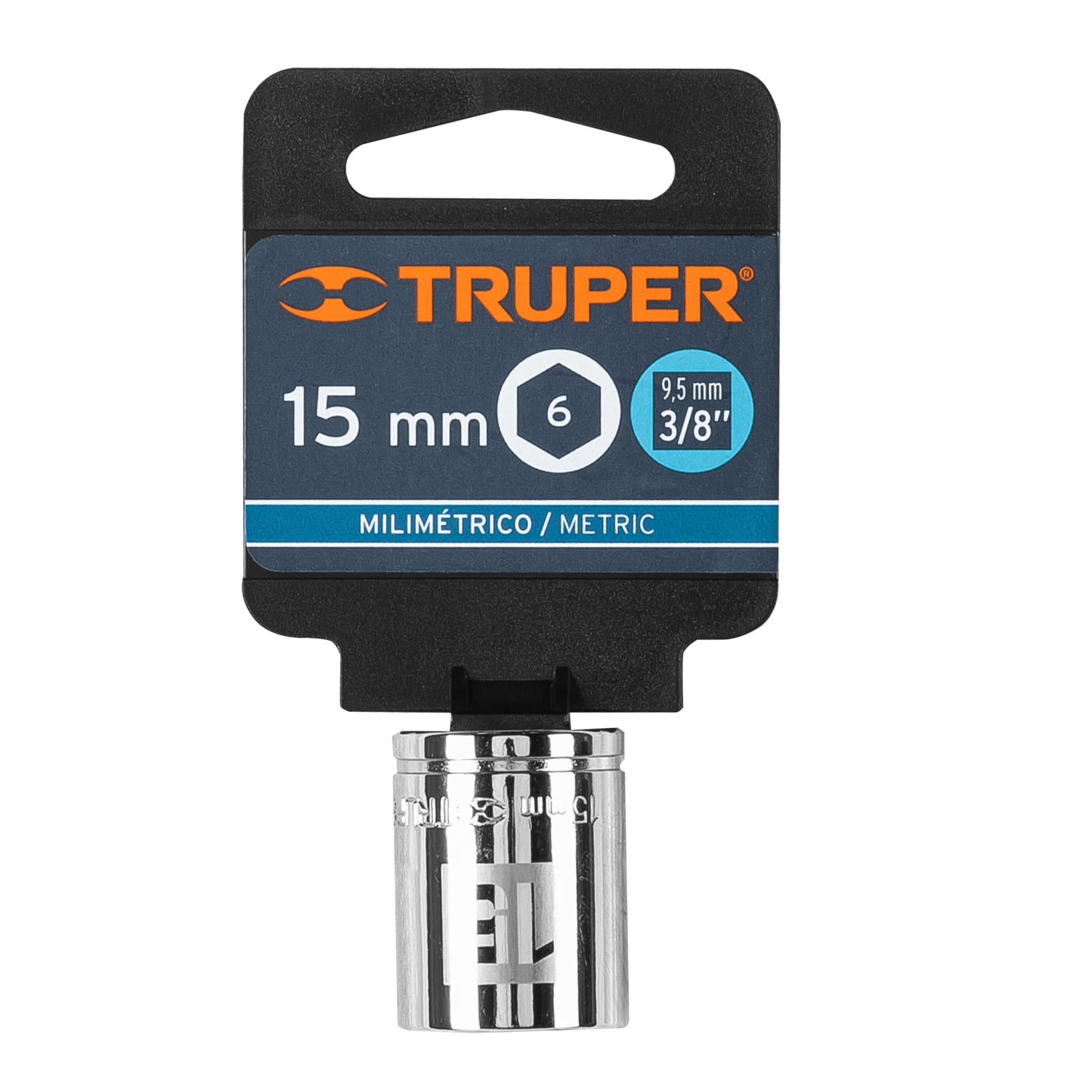 Truper D-3815-HM, Dado de 6 puntas mm, 15 mm, cuadro 3/8″