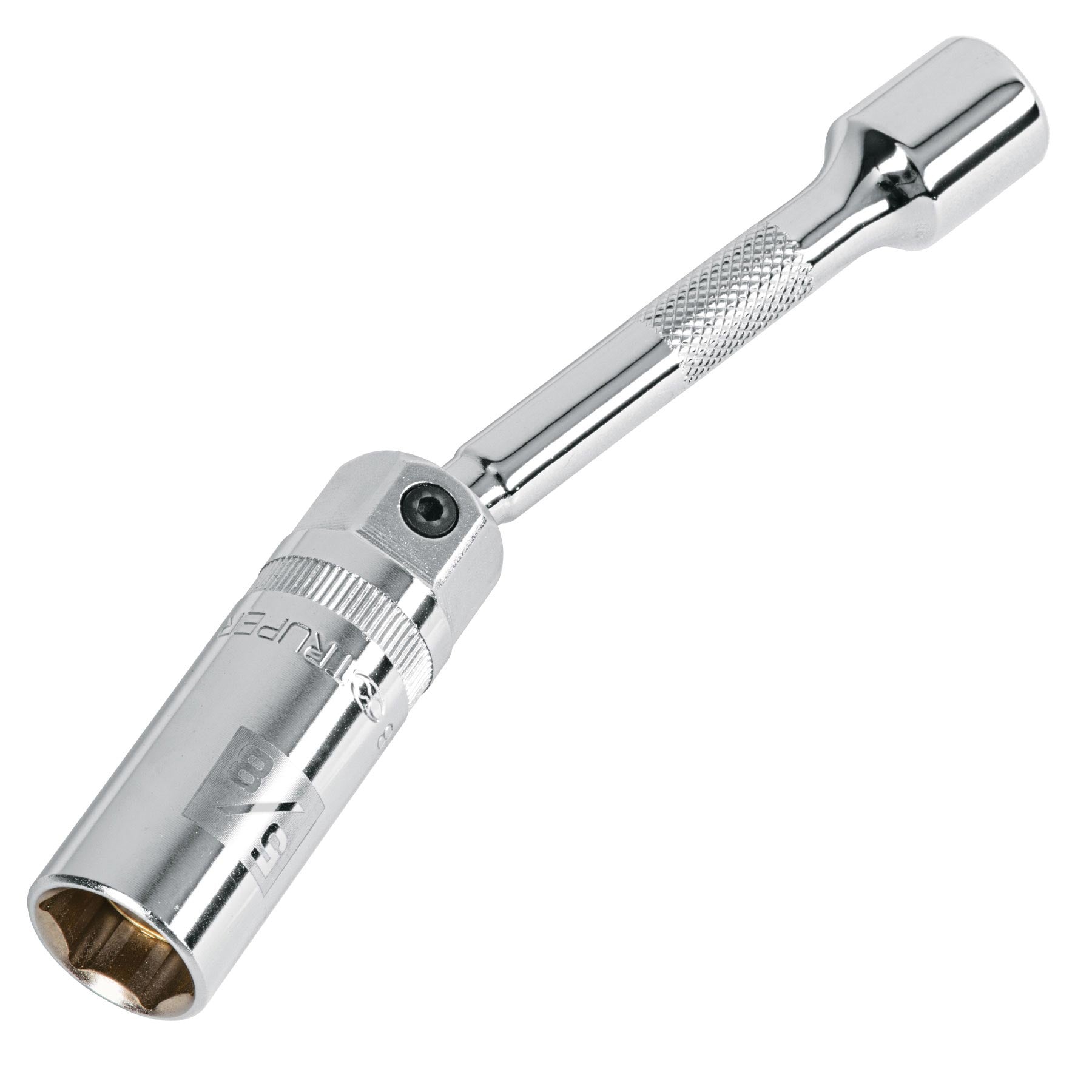 Truper D-3820-BE6, Dado p/bujías 5/8″ articulado con extensión 6″, cuadro 3/8″