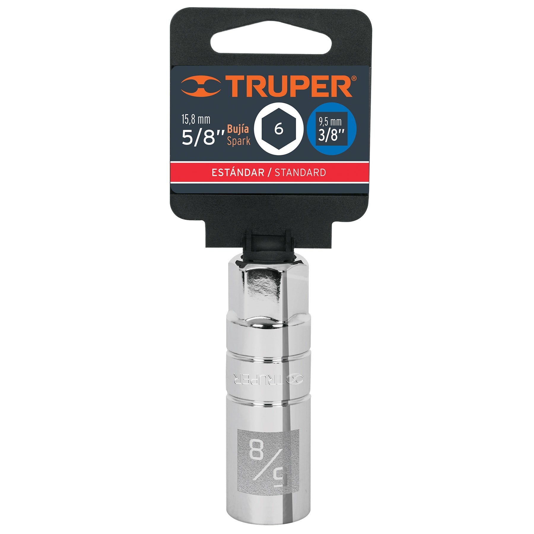 Truper D-3820-B, Dados para bujía de 6 puntas std, 5/8″