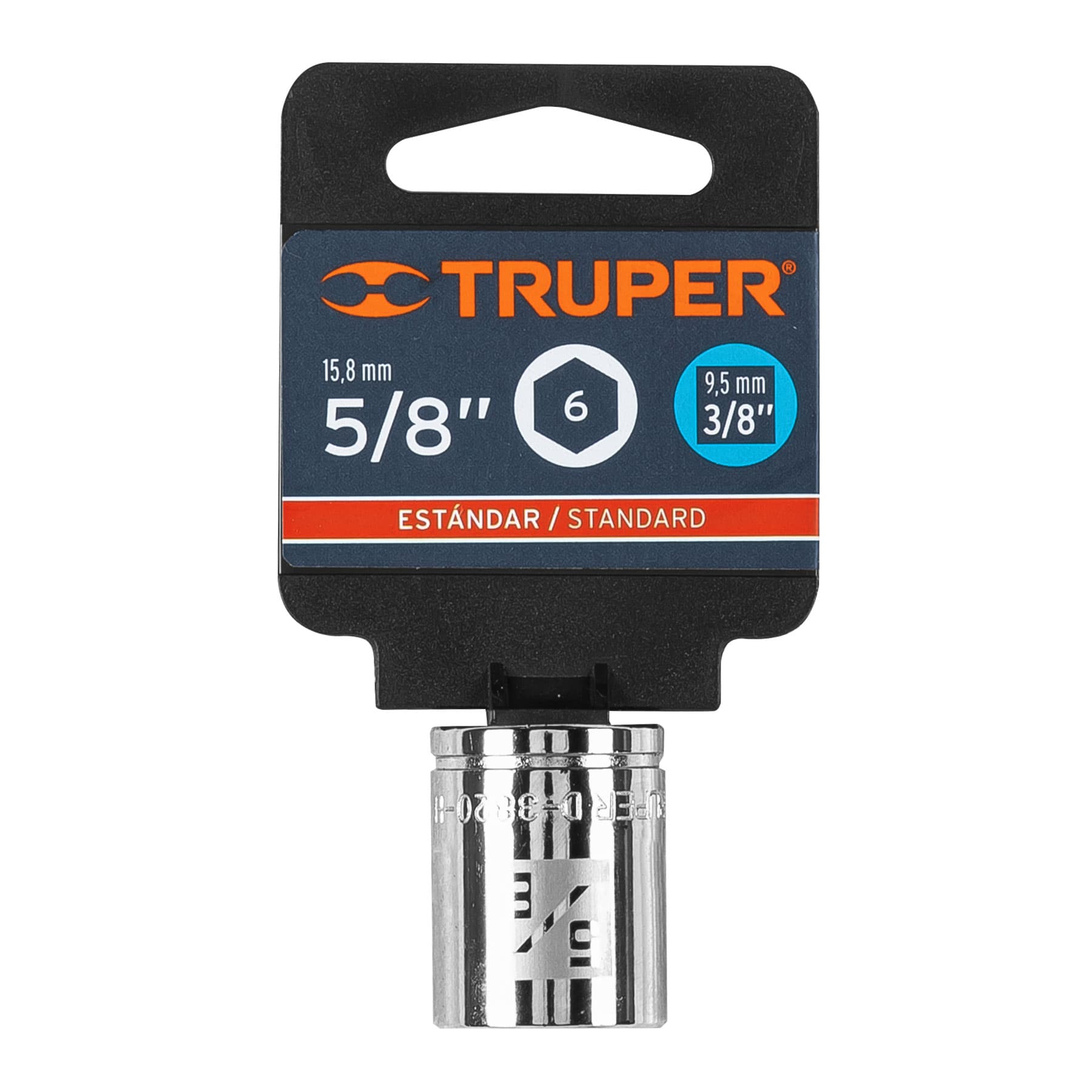 Truper D-3820-H, Dado de 6 puntas std, 5/8″, cuadro 3/8″