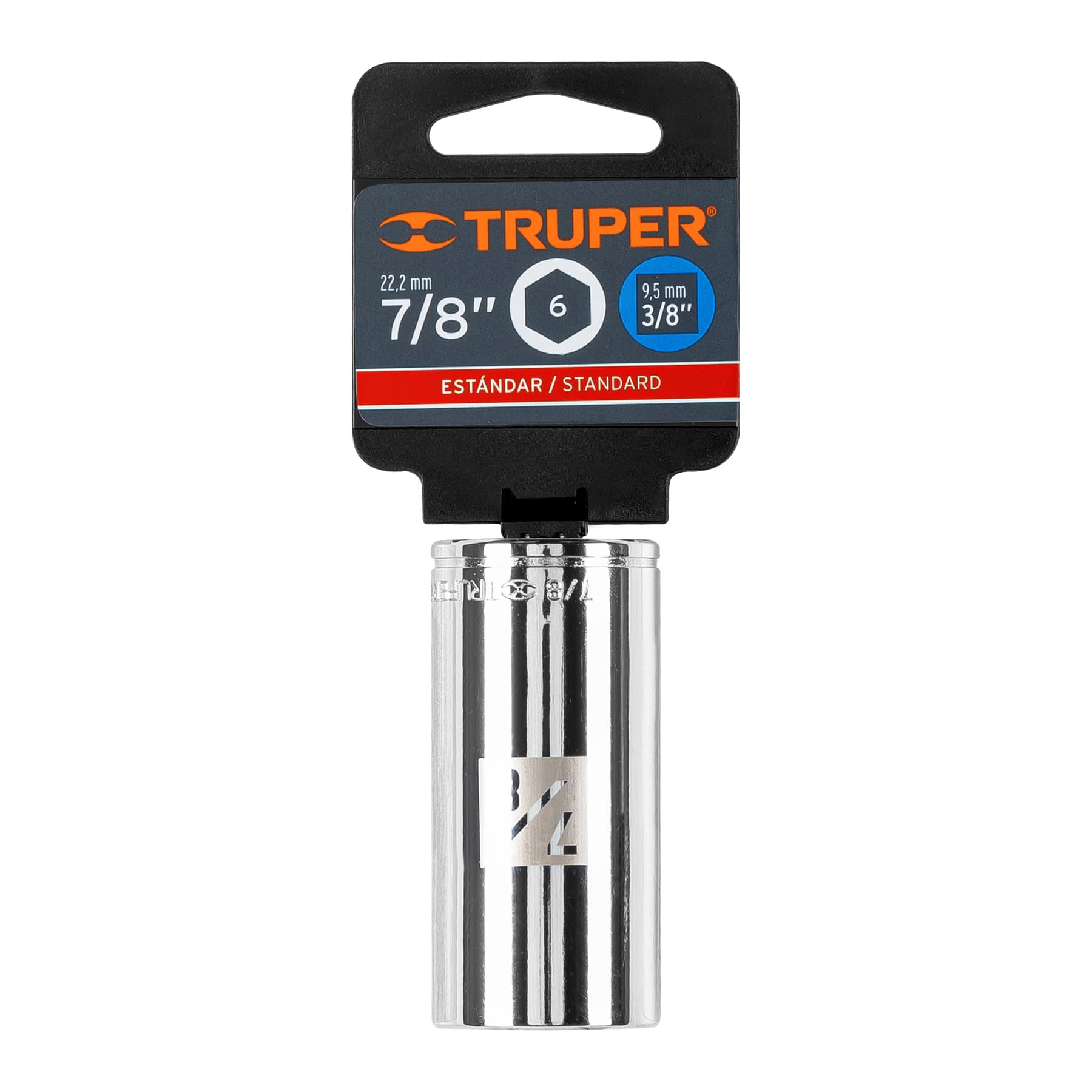 Truper D-3828-HL, Dado largo de 6 puntas std, 7/8″, cuadro 3/8″