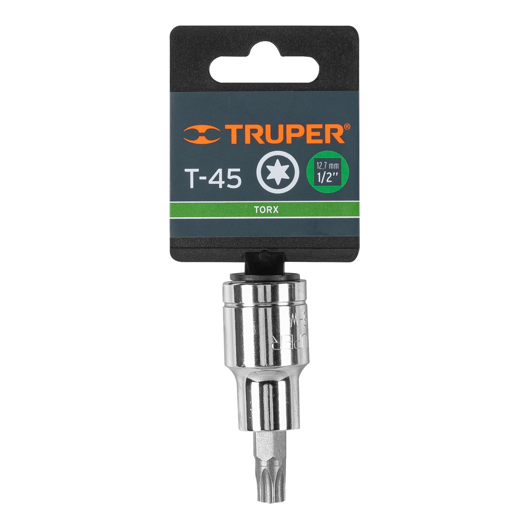 Truper D-543945-W, Dado de punta torx, T-45, cuadro 1/2″