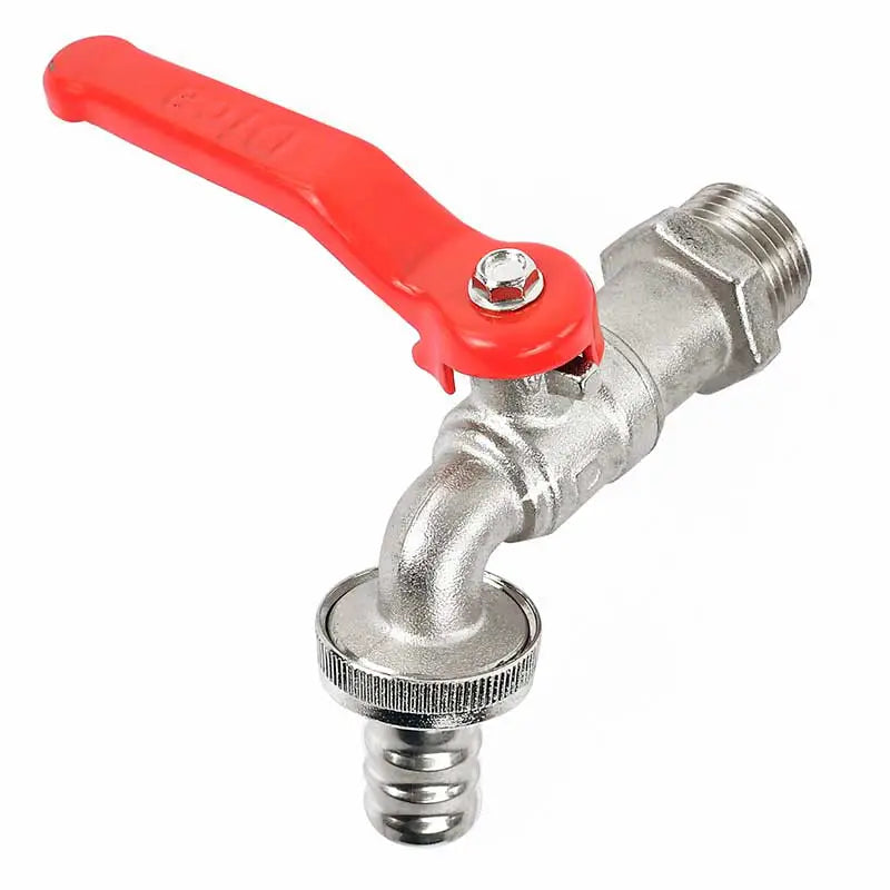 Llave de Esfera para Manguera Niquelada 1/2, Llave de Esfera para Jardín, Latón Dica 4020
