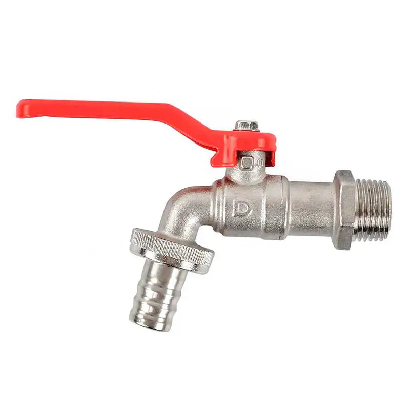Llave de Esfera para Manguera Niquelada 1/2, Llave de Esfera para Jardín, Latón Dica 4020