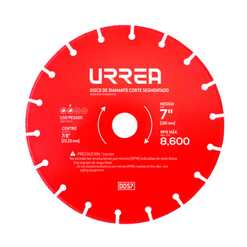 Disco de diamante segmentado, 7" Urrea