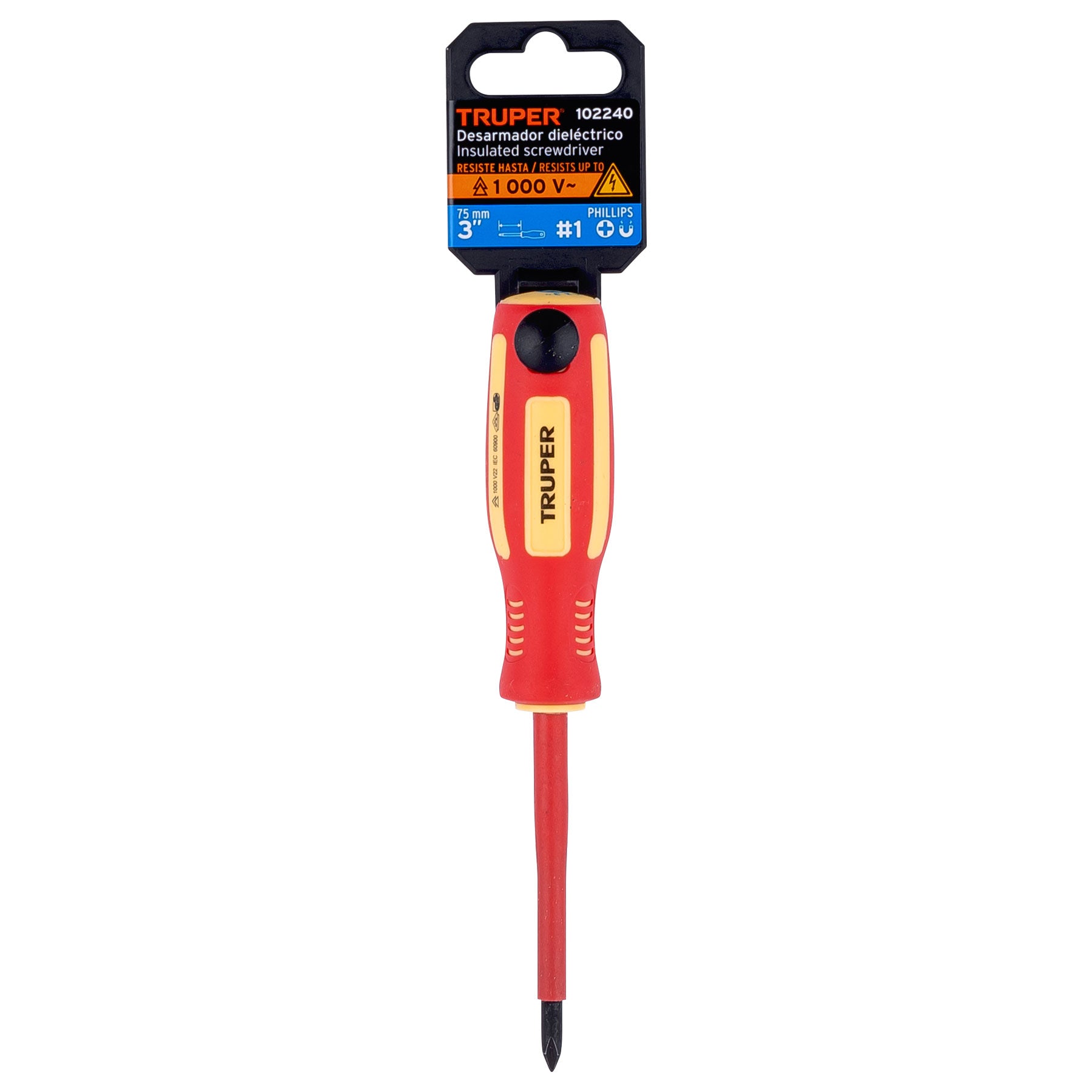 Truper DP-3/16X3D, Desarmador dieléctrico de cruz 3/16″ x 3″
