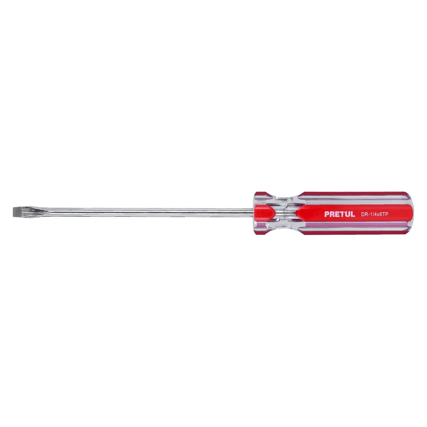 Pretul DR-1/4X6TP, Desarmador (punta fija) plano, mango de PVC, 1/4″ x 6″