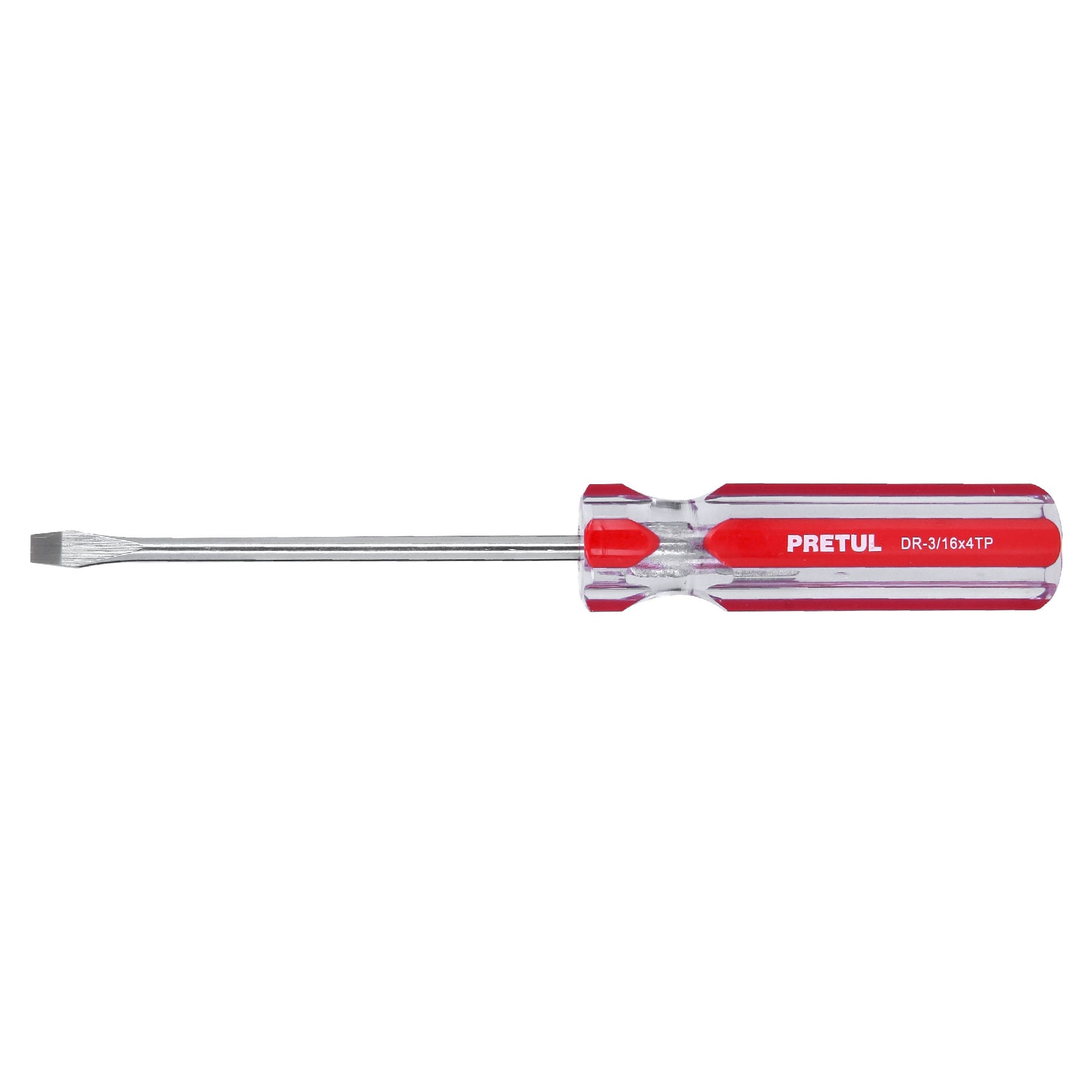Pretul DR-3/16X4TP, Desarmador (punta fija) plano, mango de PVC, 3/16 x 4″