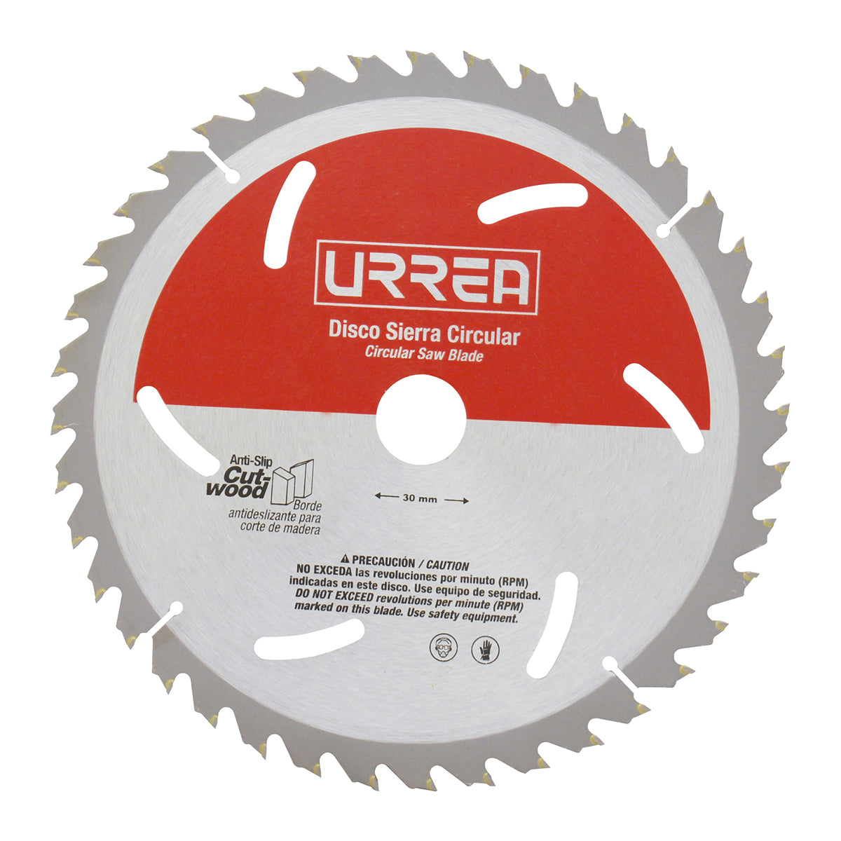 Disco para sierra circular para corte de madera 40 dientes, 12" Urrea
