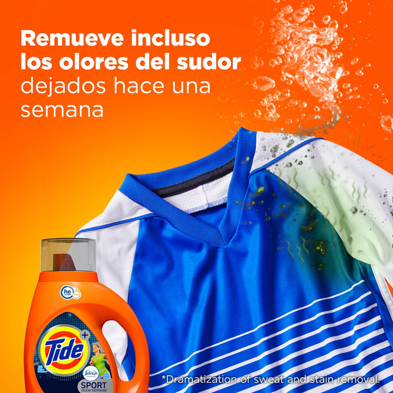 Detergente Líquido Premium Tide Sport Ropa Deportiva  2.48 L