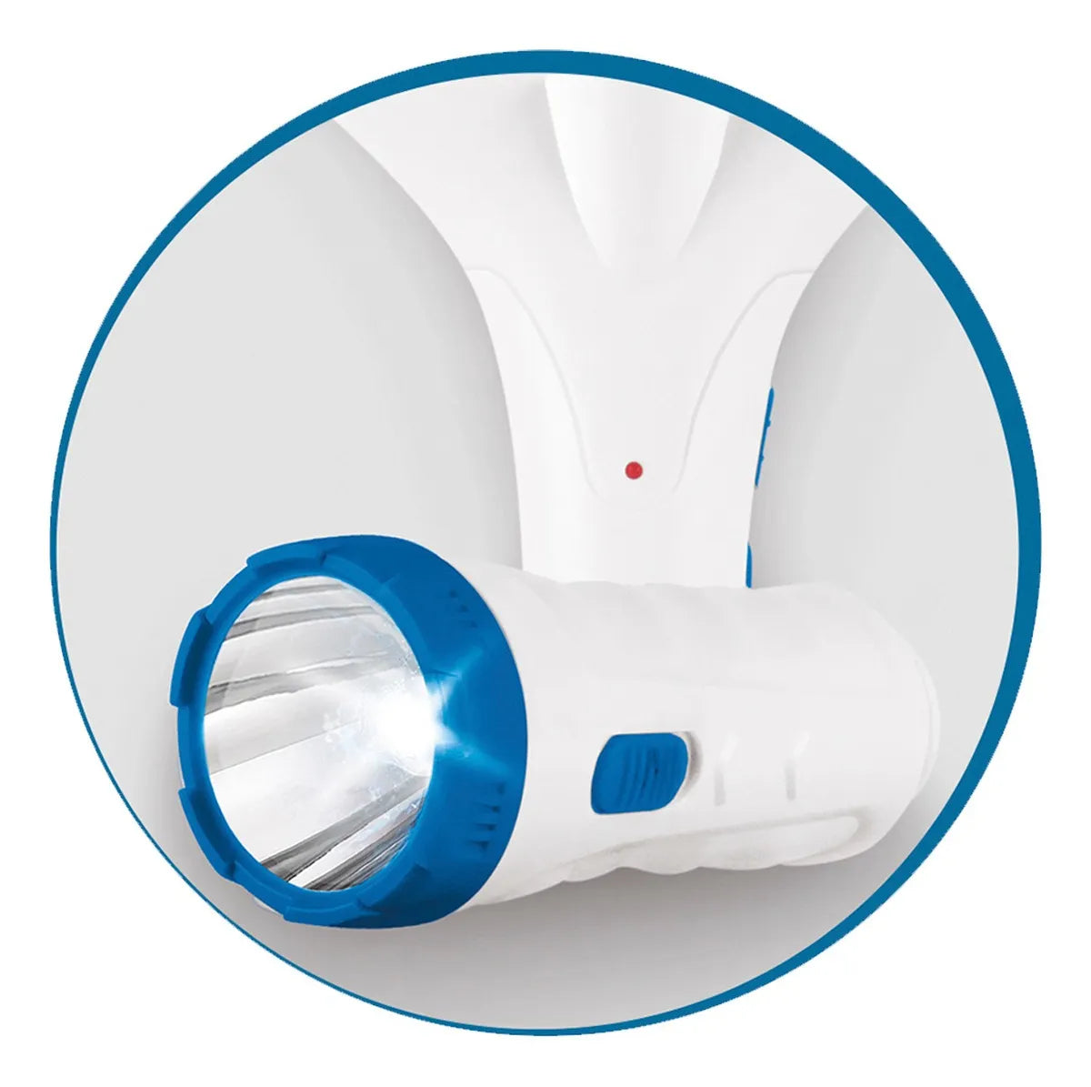 Raqueta Mata Mosquito Con Linterna Recargable Led Aksi Color Blanco