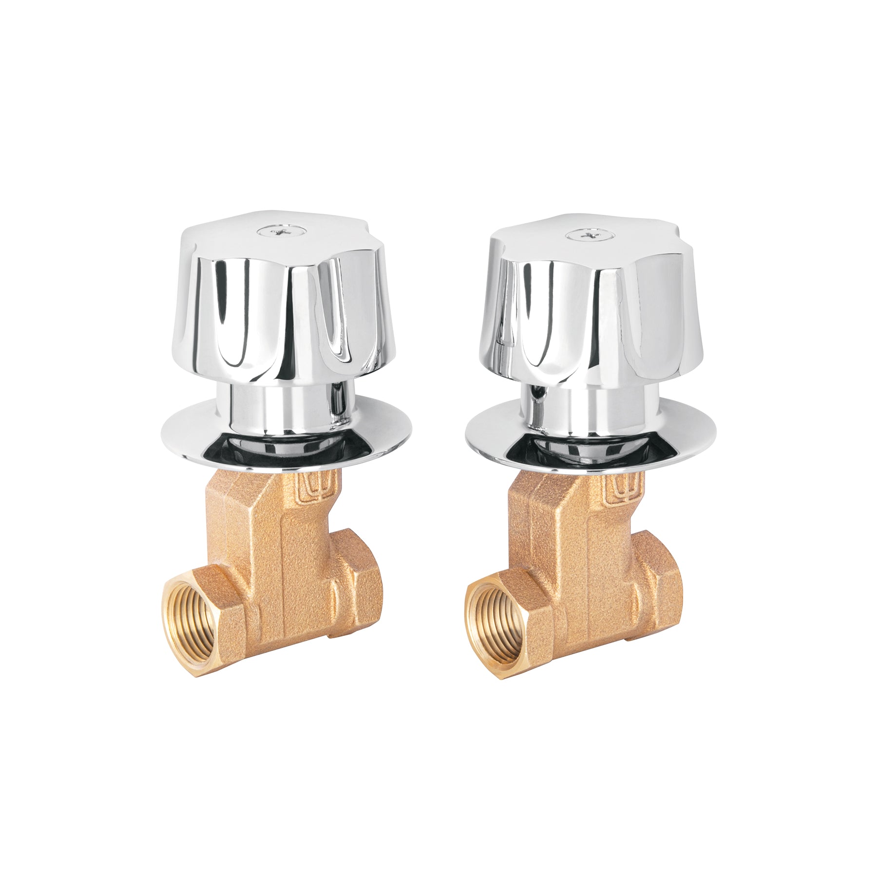 Foset Basic E-052, Juego 2 llaves empotrar, regadera, roscables, cubo