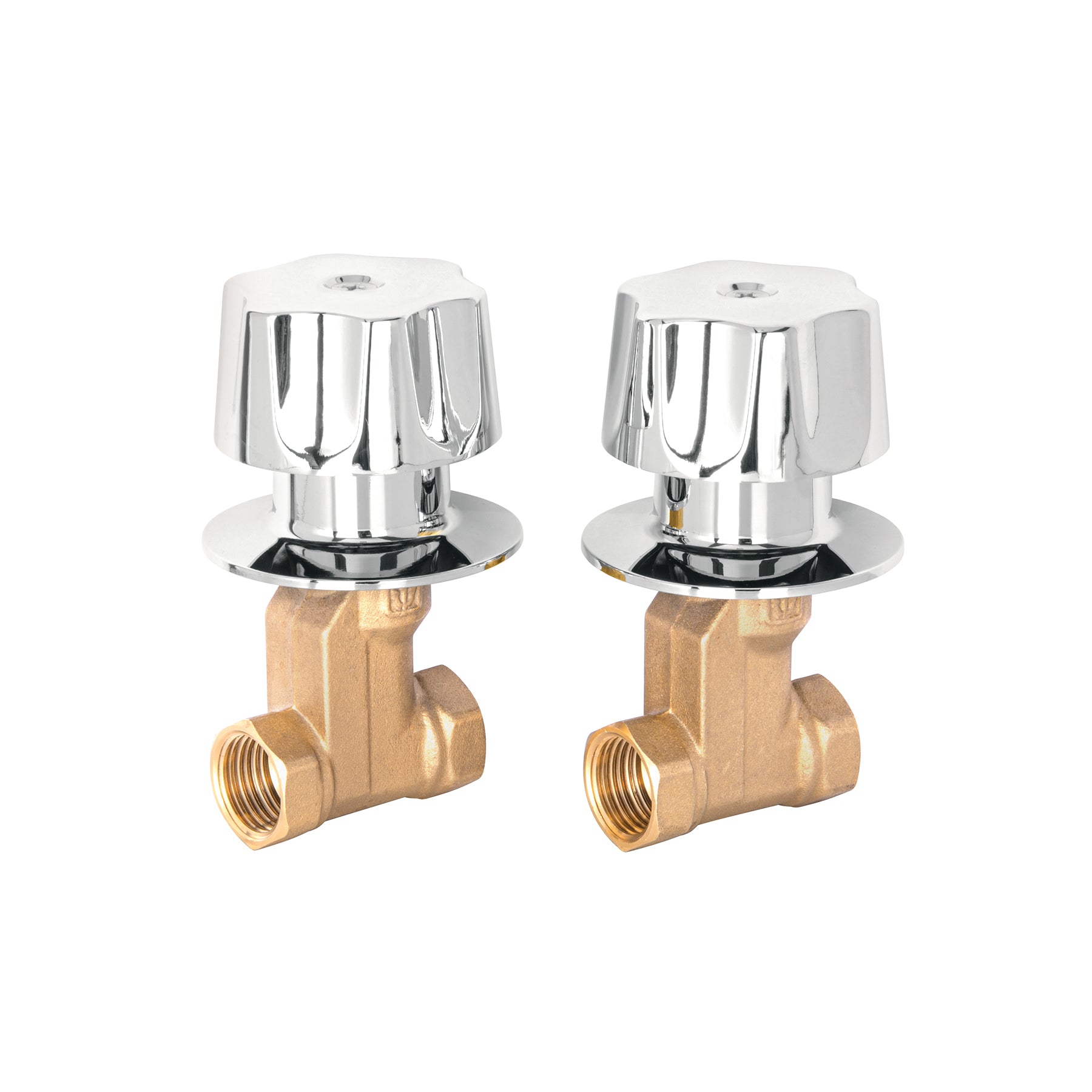 Foset Basic E-052B, Juego 2 llaves empotrar roscables con manerales metálicos