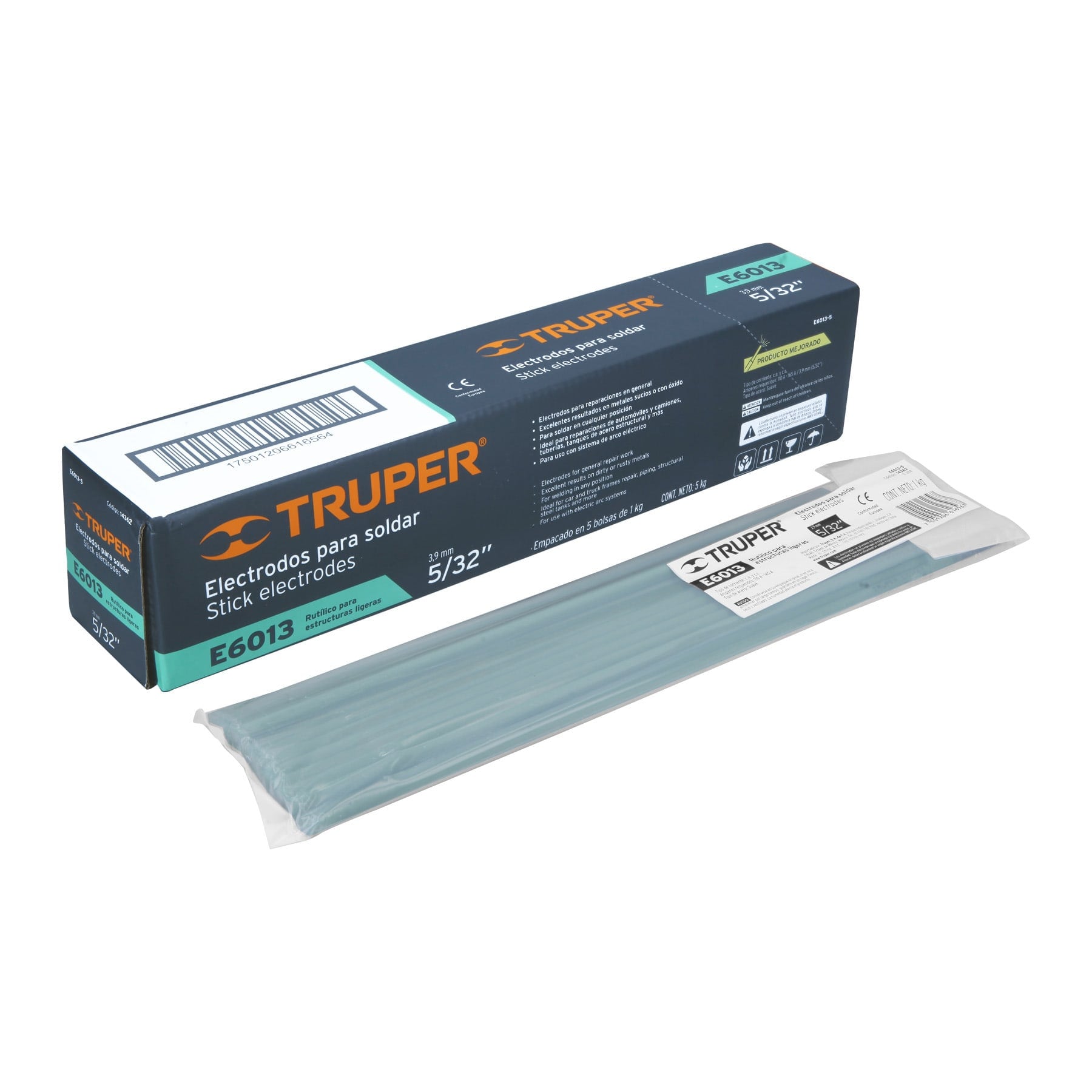 Truper E6013-5, Electrodo 6013 de 5/32″, bolsa con 1 kg