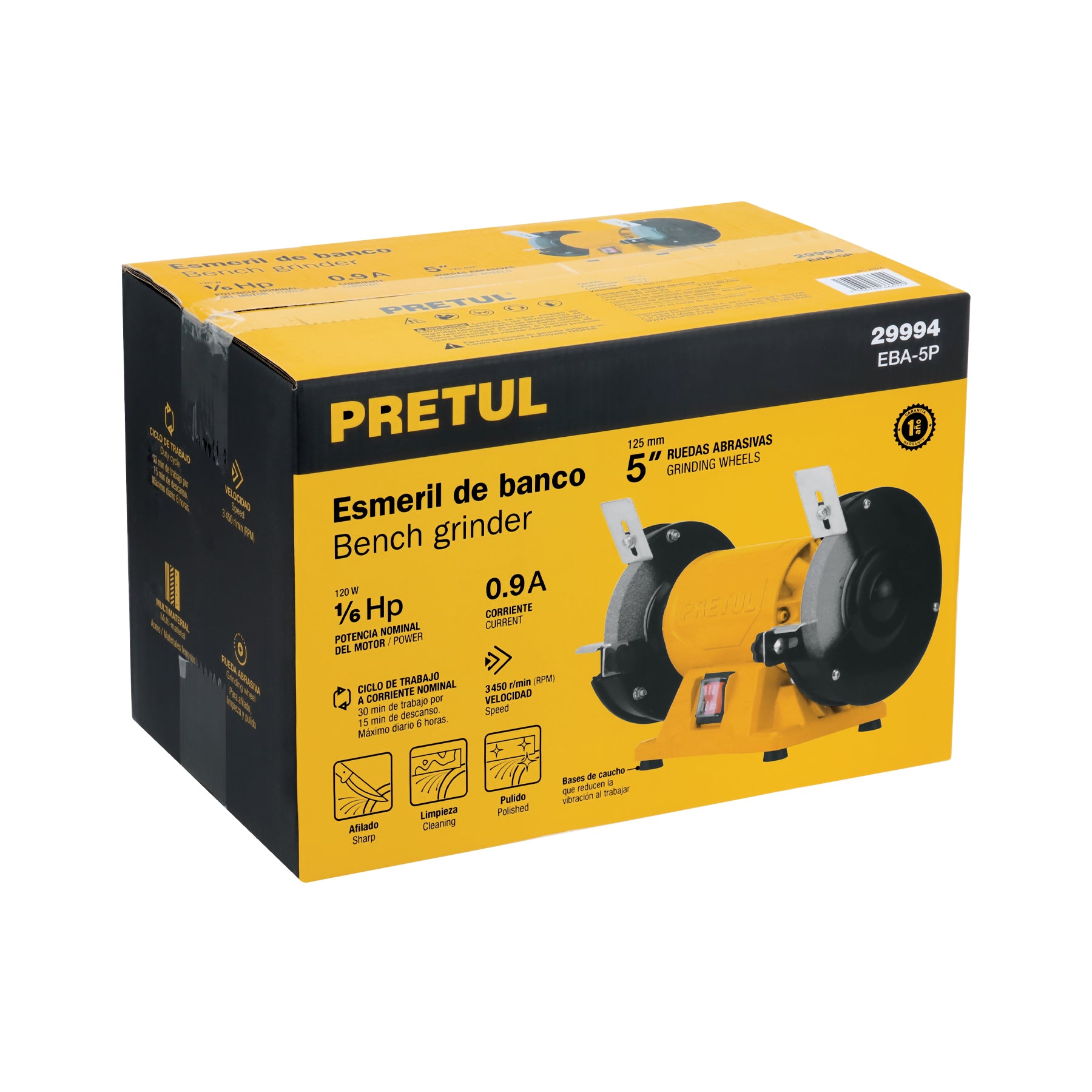 Pretul EBA-5P, Esmeril de banco de 5″ de 1/6 Hp 127 V/ 60 HZ