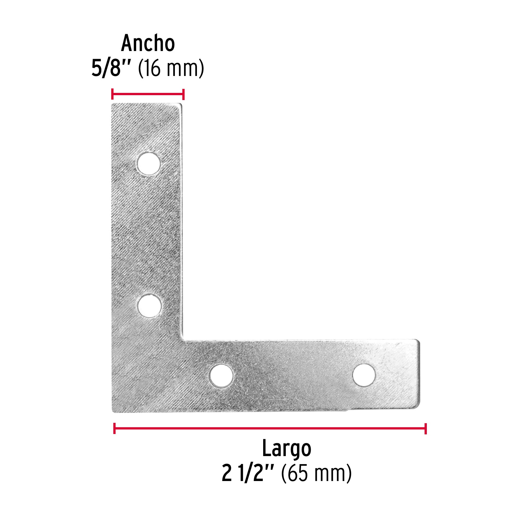 Fiero Escuadra cantonera, 2-1/2' x 2-1/2'