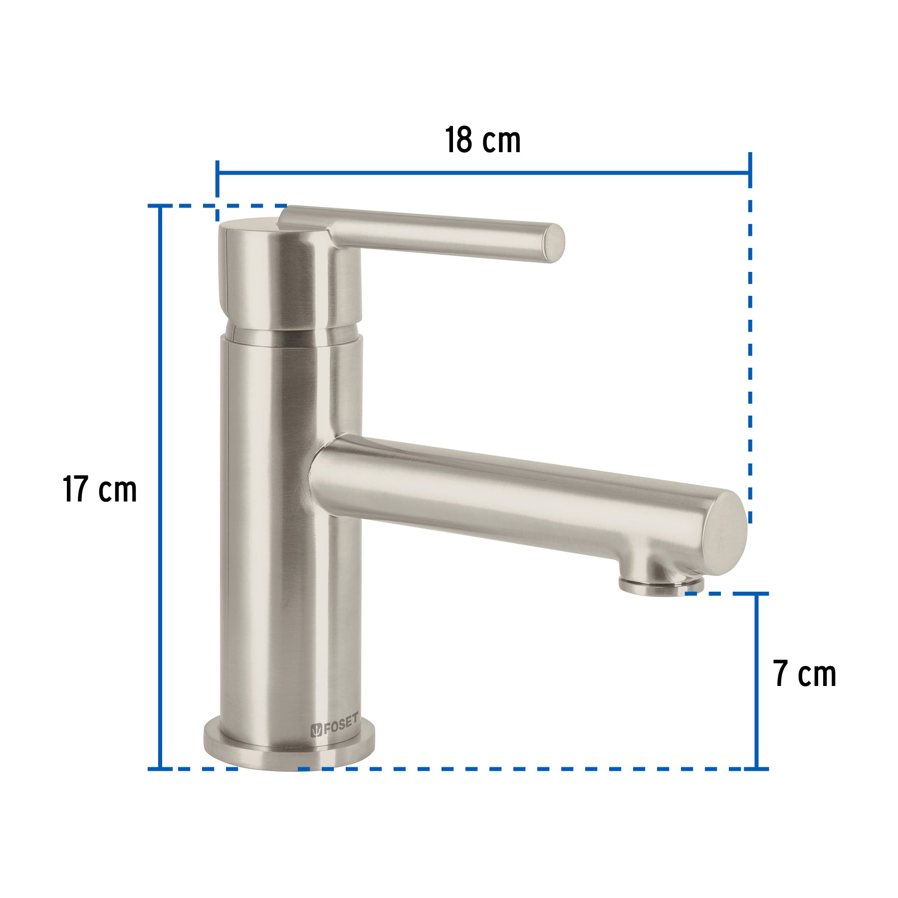 Foset Element ELM-45N, Monomando corto para lavabo, satín