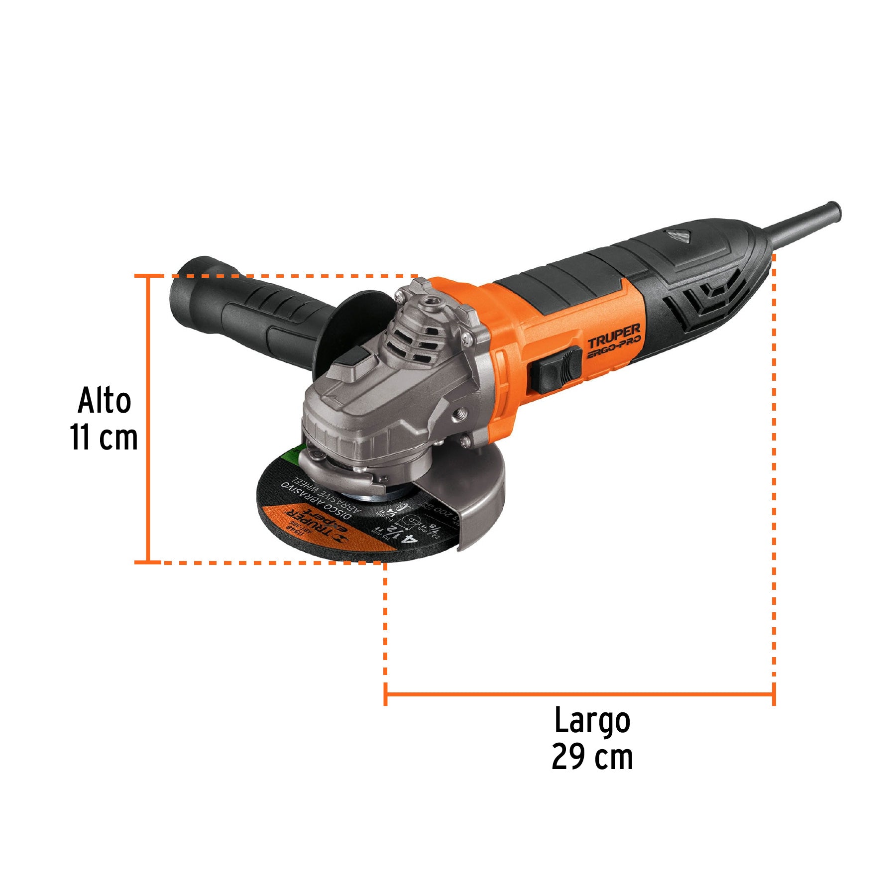 Truper ERGO-4580, Esmeriladora angular 4-1/2″ 850 W, ERGO-PRO
