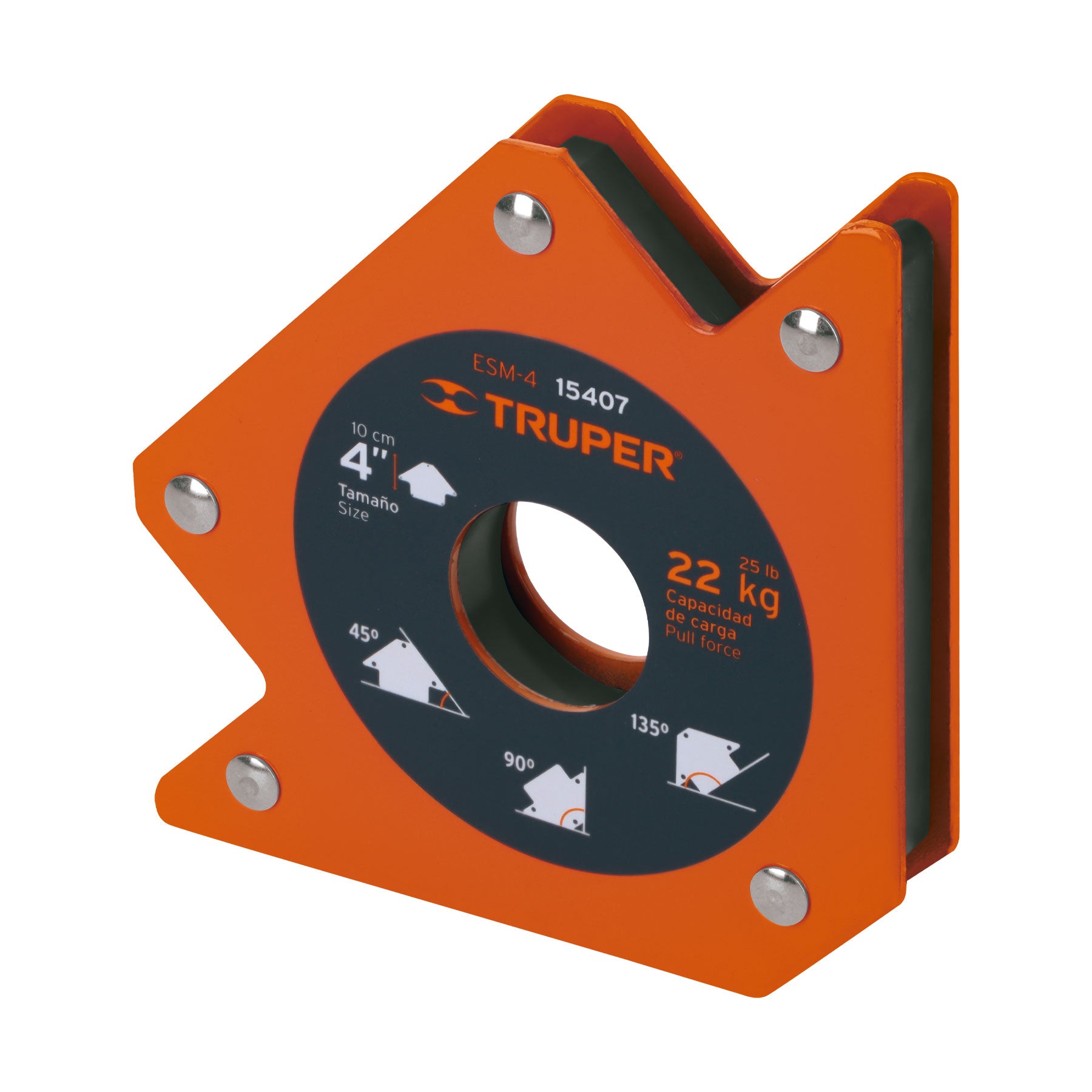 Truper ESM-4, Escuadra magnética 4″ para soldar capacidad 23 kg