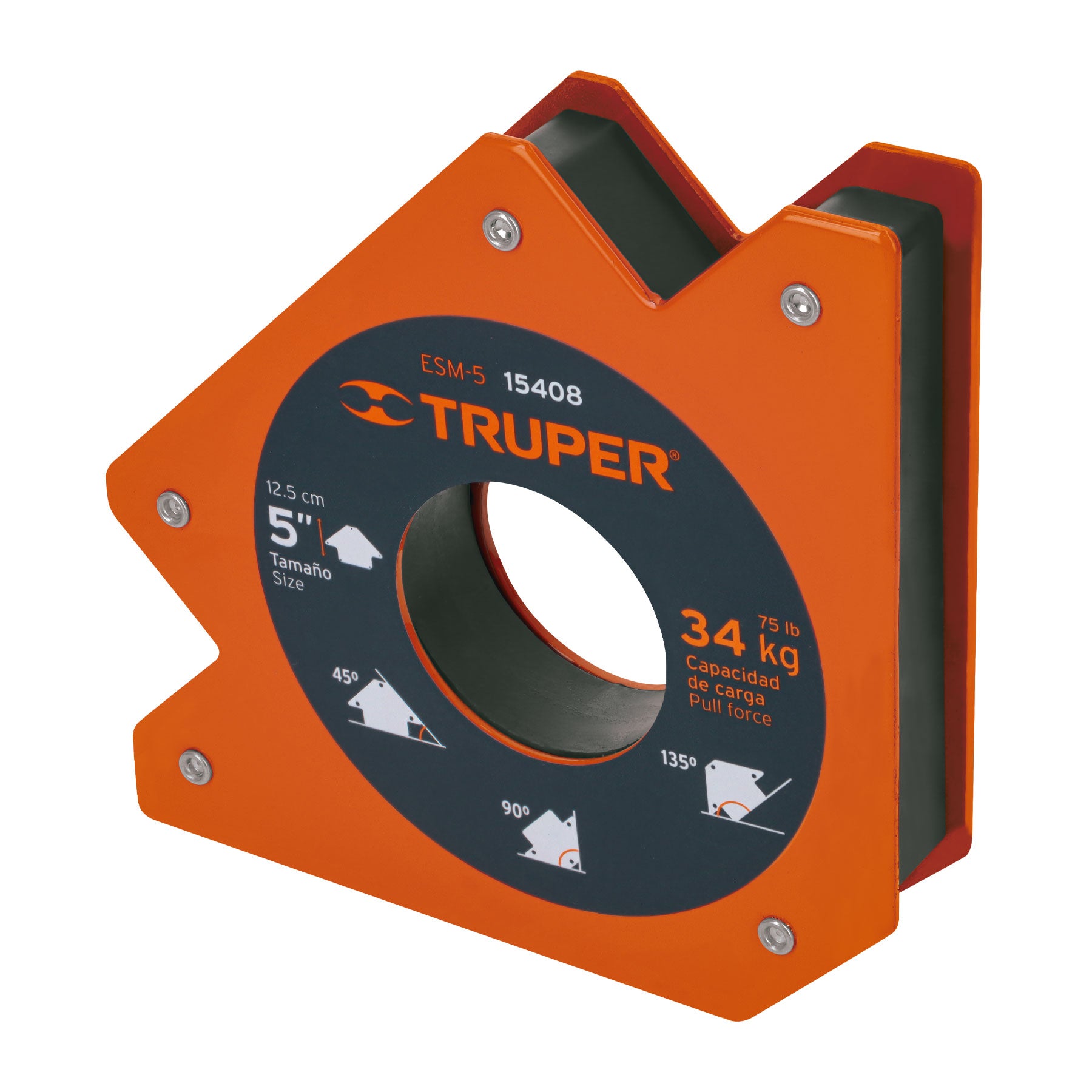 Truper ESM-5, Escuadra magnética 5″ para soldar capacidad 34 kg