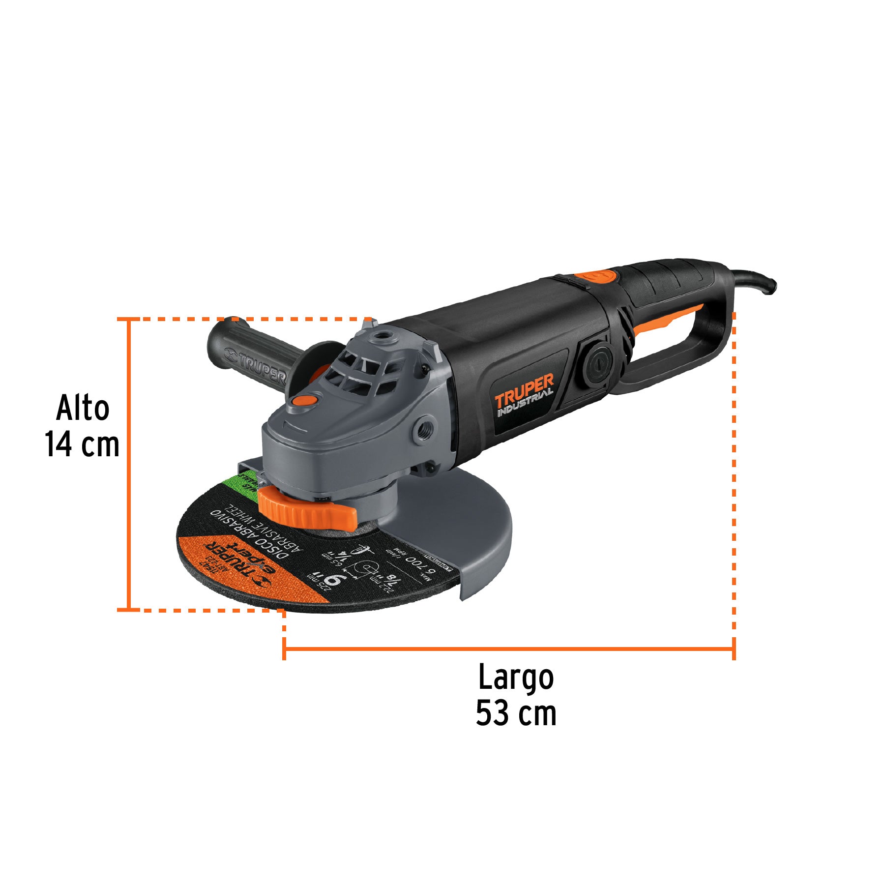 Truper ESMA-9N3, Esmeriladora angular 9″, industrial, 2000 W