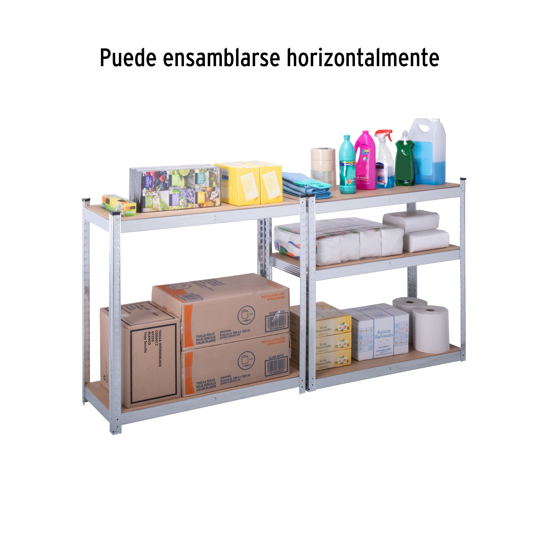 Estante metálico 5 repisas MDF cap. 35 Kg,180x40x90, PRETUL ESME-352, Fácil armado, no requiere herramienta
