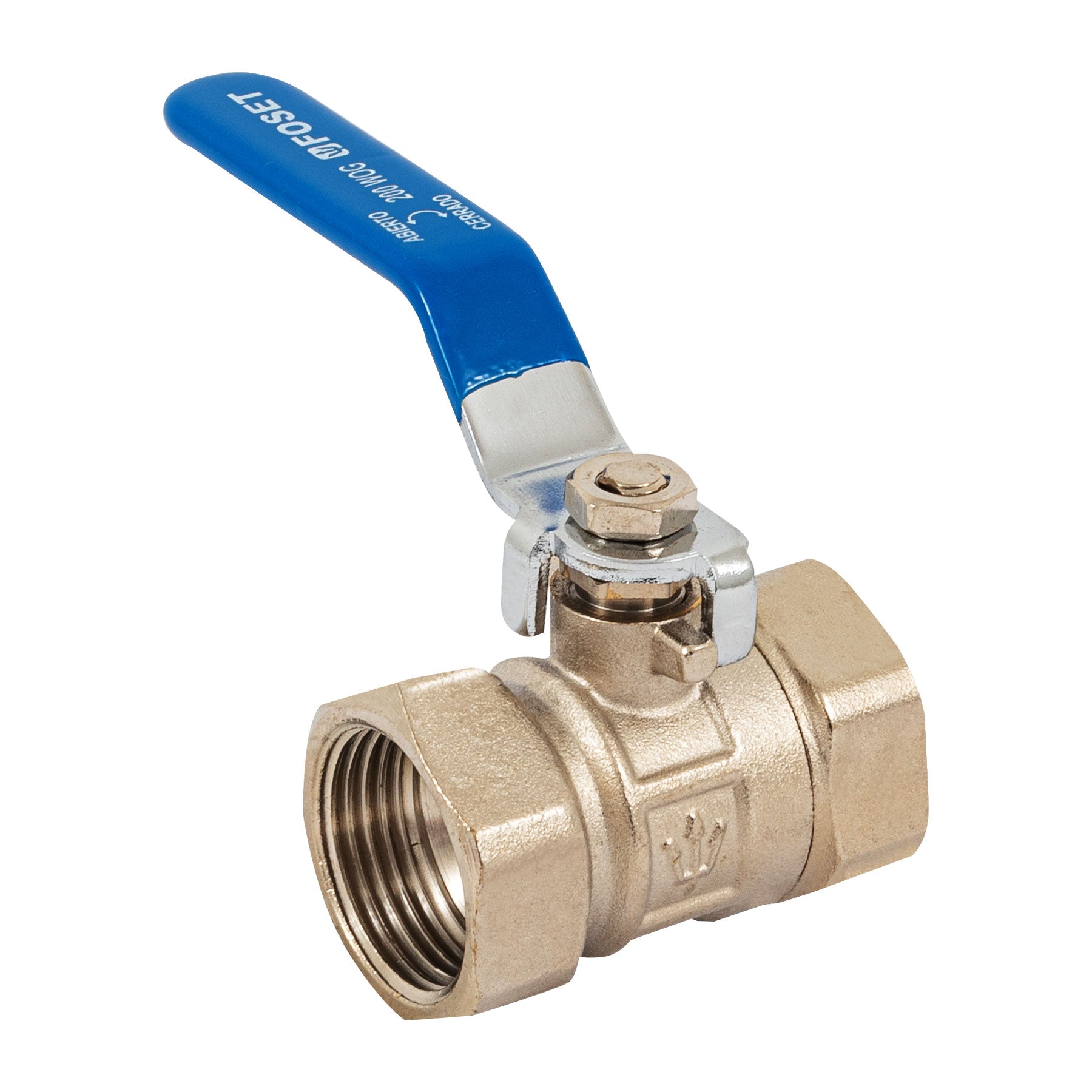 Foset ESRO-1, Válvula de esfera de latón roscable 1″ maneral de acero