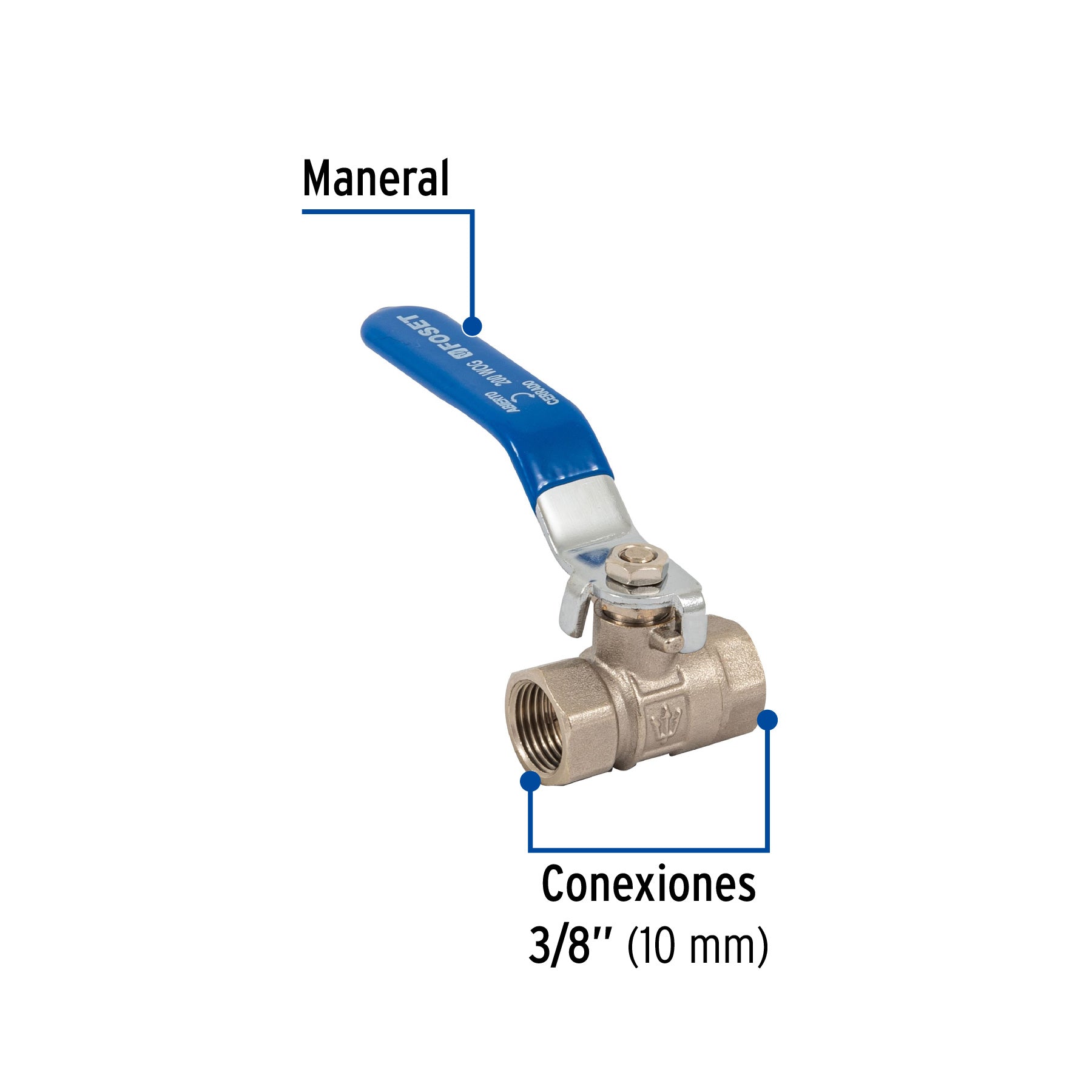 Foset ESRO-3/8, Válvula de esfera de 3/8″, roscable