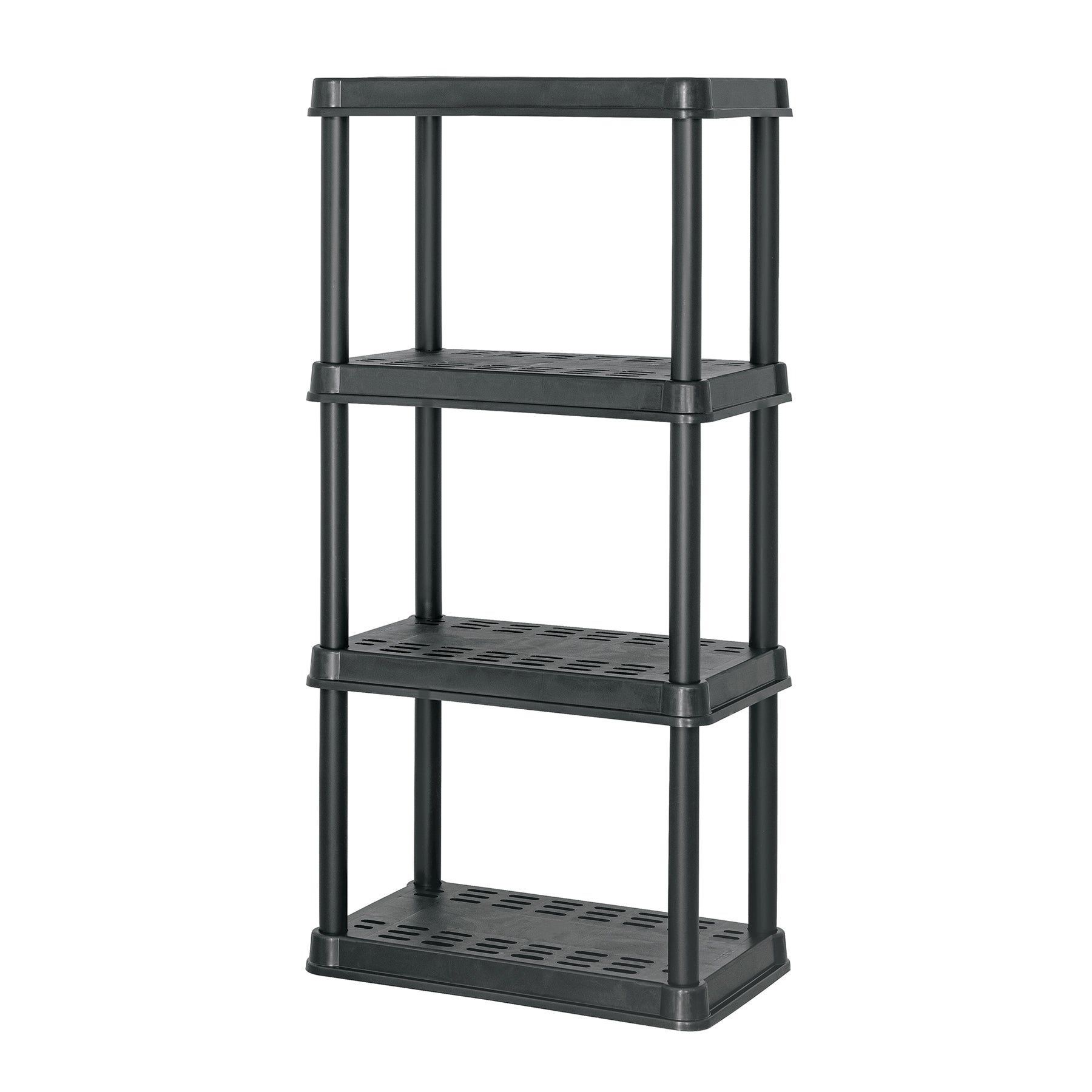 Estante plástico 4 repisas cap. 45 Kg, 125x38x61, PRETUL EST-4P2, Fácil armado, no requiere herramienta