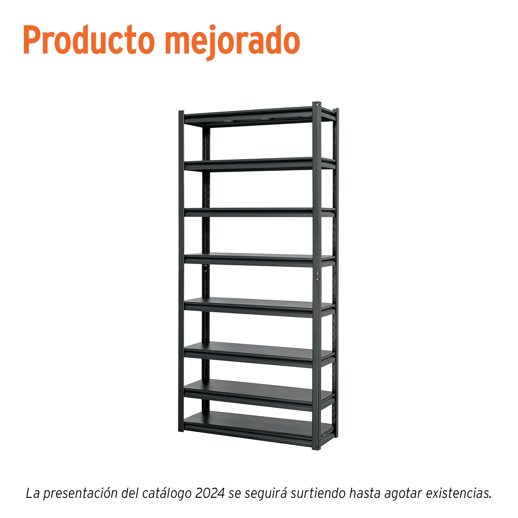 Estante metálico 8 repisas capacidad 80 Kg, 180x30x85, TRUPER ESTM-830, Fácil armado, no requiere herramienta