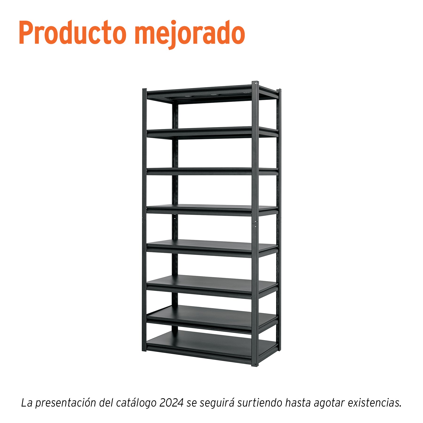 Estante metálico 8 repisas capacidad 80 Kg,180x45x85, TRUPER ESTM-845, Fácil armado, no requiere herramienta